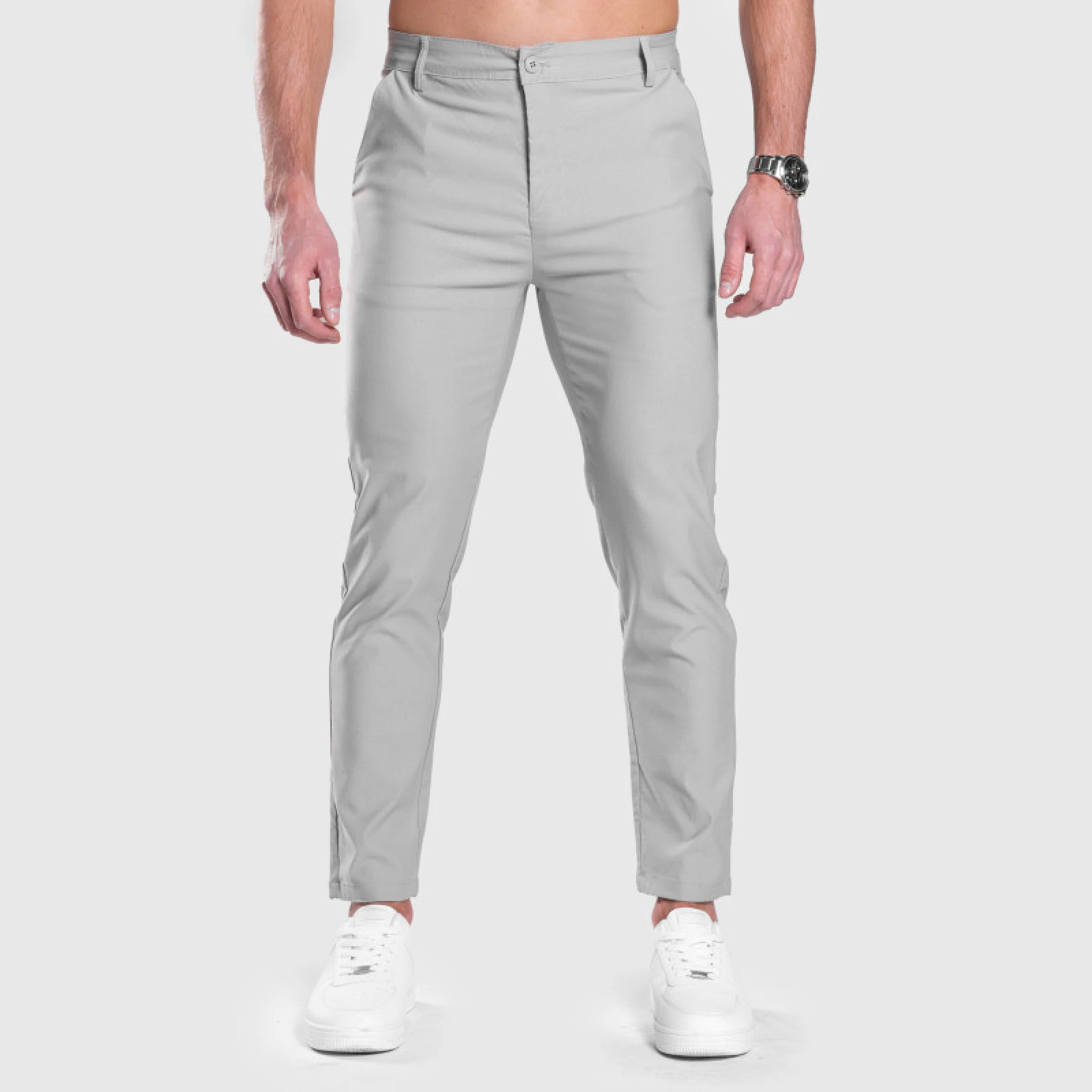 Strečové nohavice Iron Aesthetics Classy, sivé · záber 4