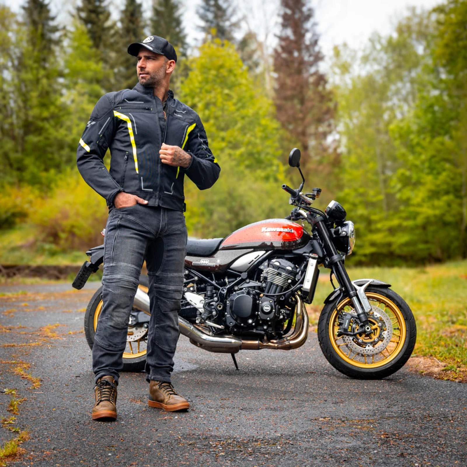 Pánske moto jeansy W-TEC Biterillo Evo Farba čierna, · záber 6