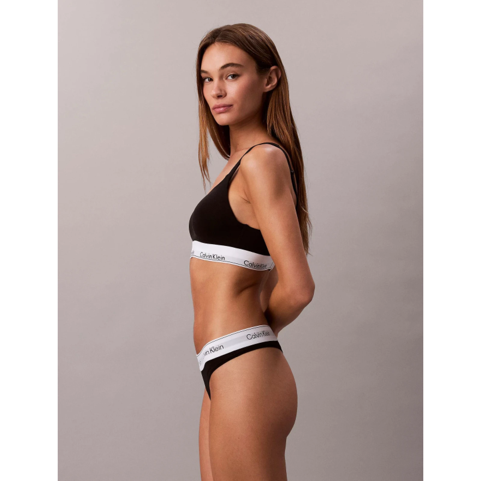 Dámska podprsenka CALVIN KLEIN Lift Bralette Icon Cotton Modal black · záber 3