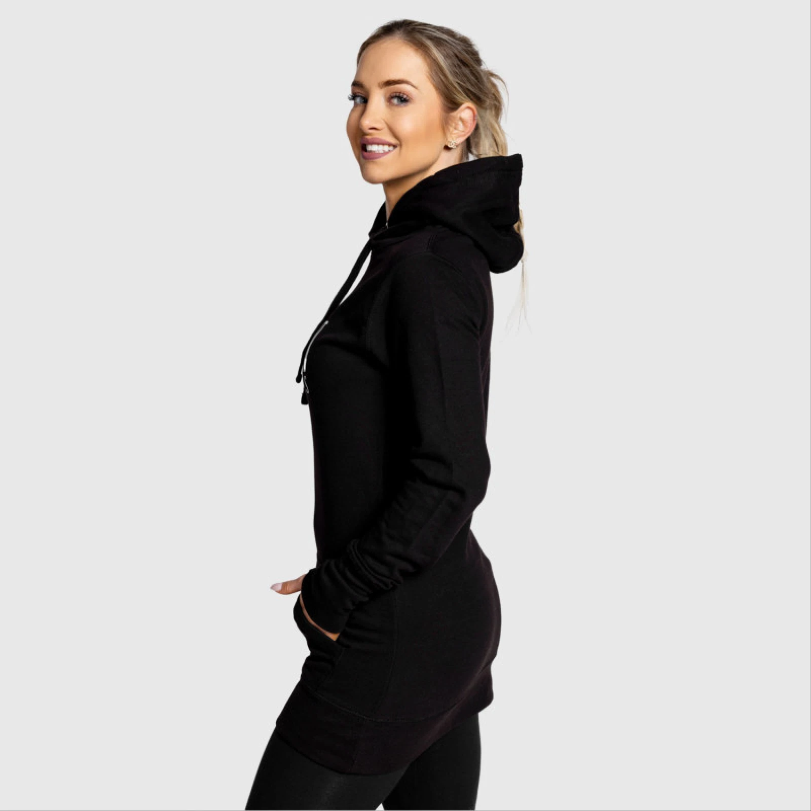 Dámska mikina Iron Aesthetics Longline, čierna · záber 5