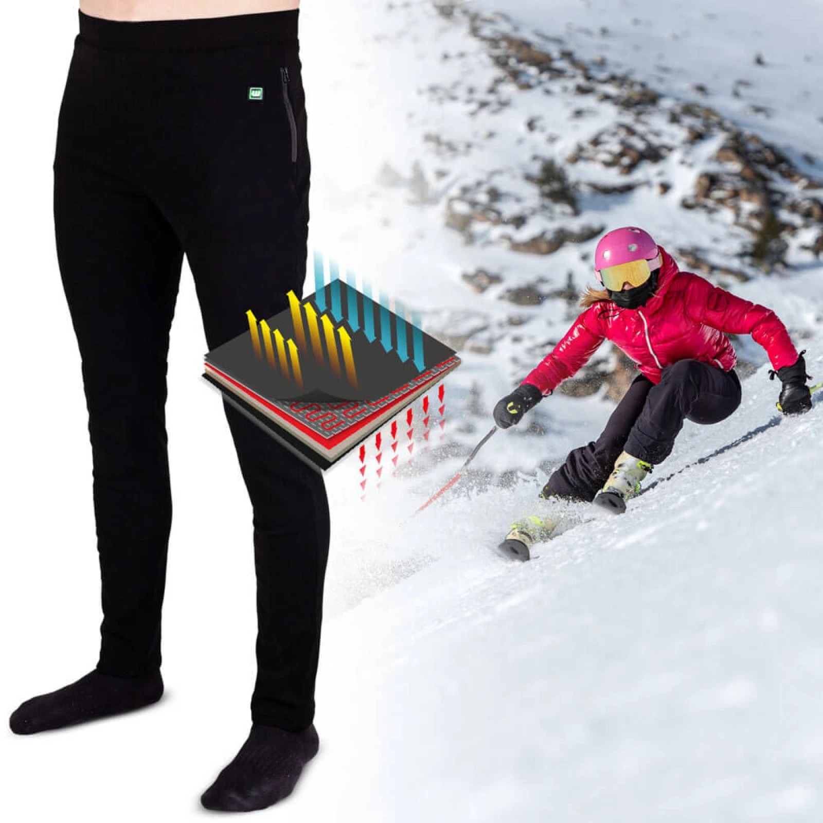 Pánske vyhrievané nohavice W-TEC Insupants Farba čierna, · záber 4