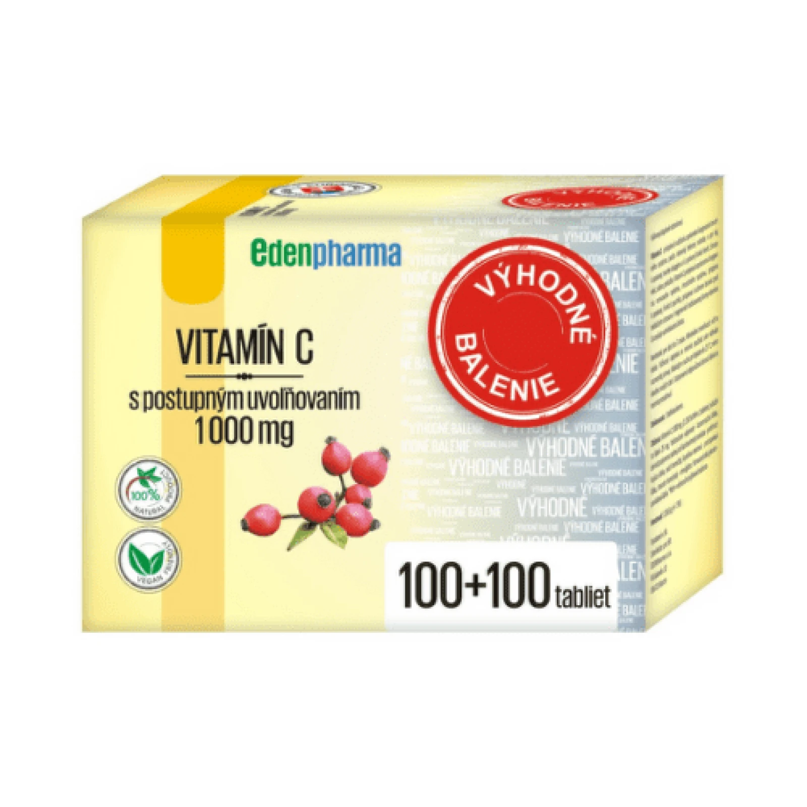 EDENPHARMA Vitamín C 1000 mg výhodné balenie 200 tabliet · záber 1