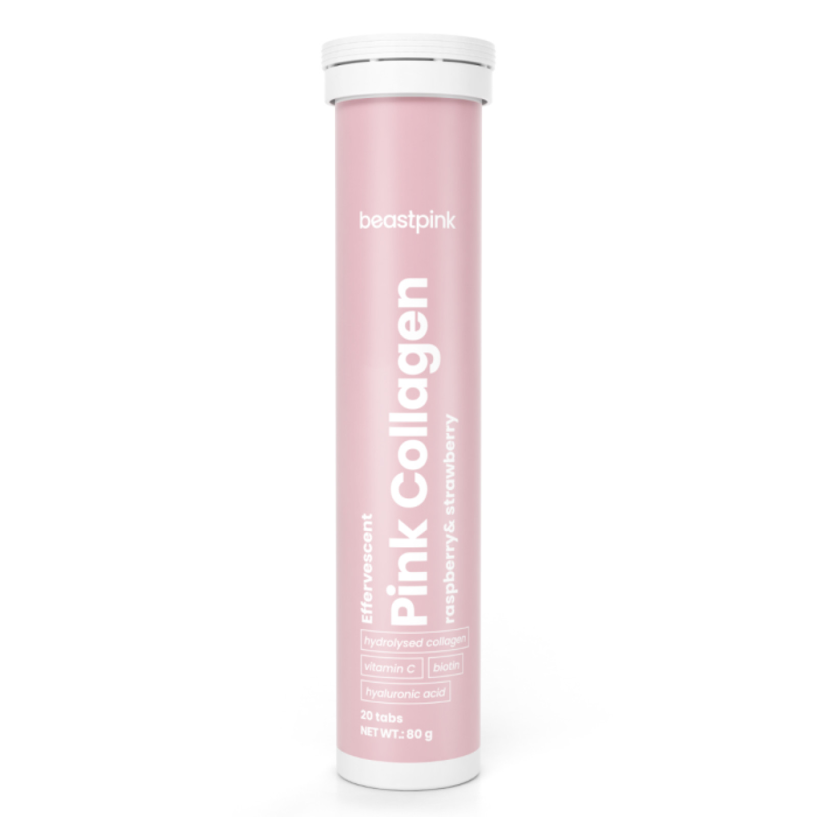 BeastPink Šumivý Pink Collagen 20 tab. jahodová malina · záber 1