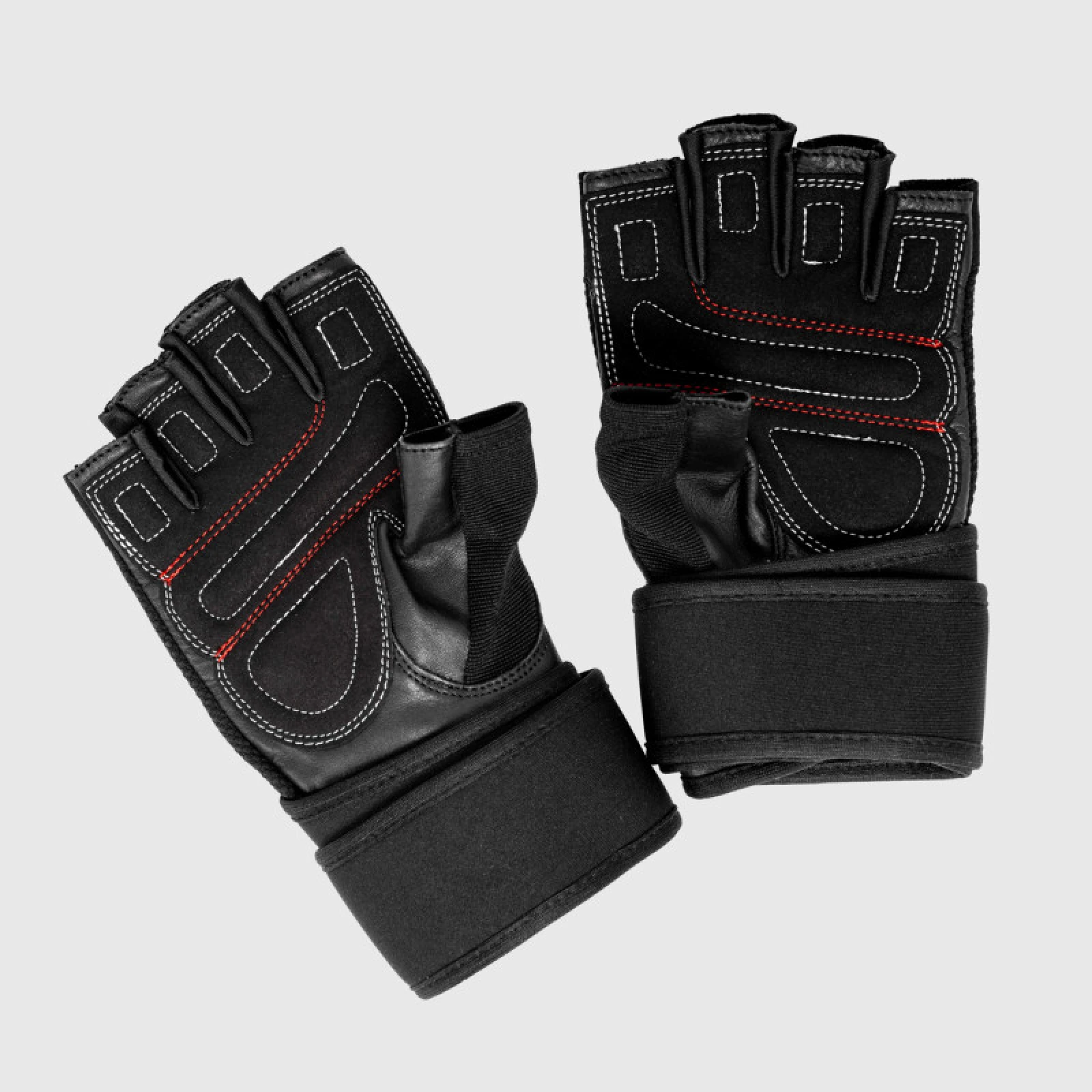 Fitness rukavice Iron Aesthetics Leather Beast, sivé · záber 5
