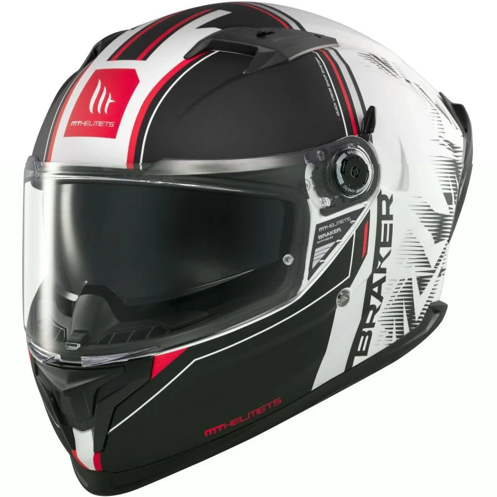 MT Helmets Braker SV Charm matná černo-bílá - Velikost: 55-56 | Barva: Biela · záber 1