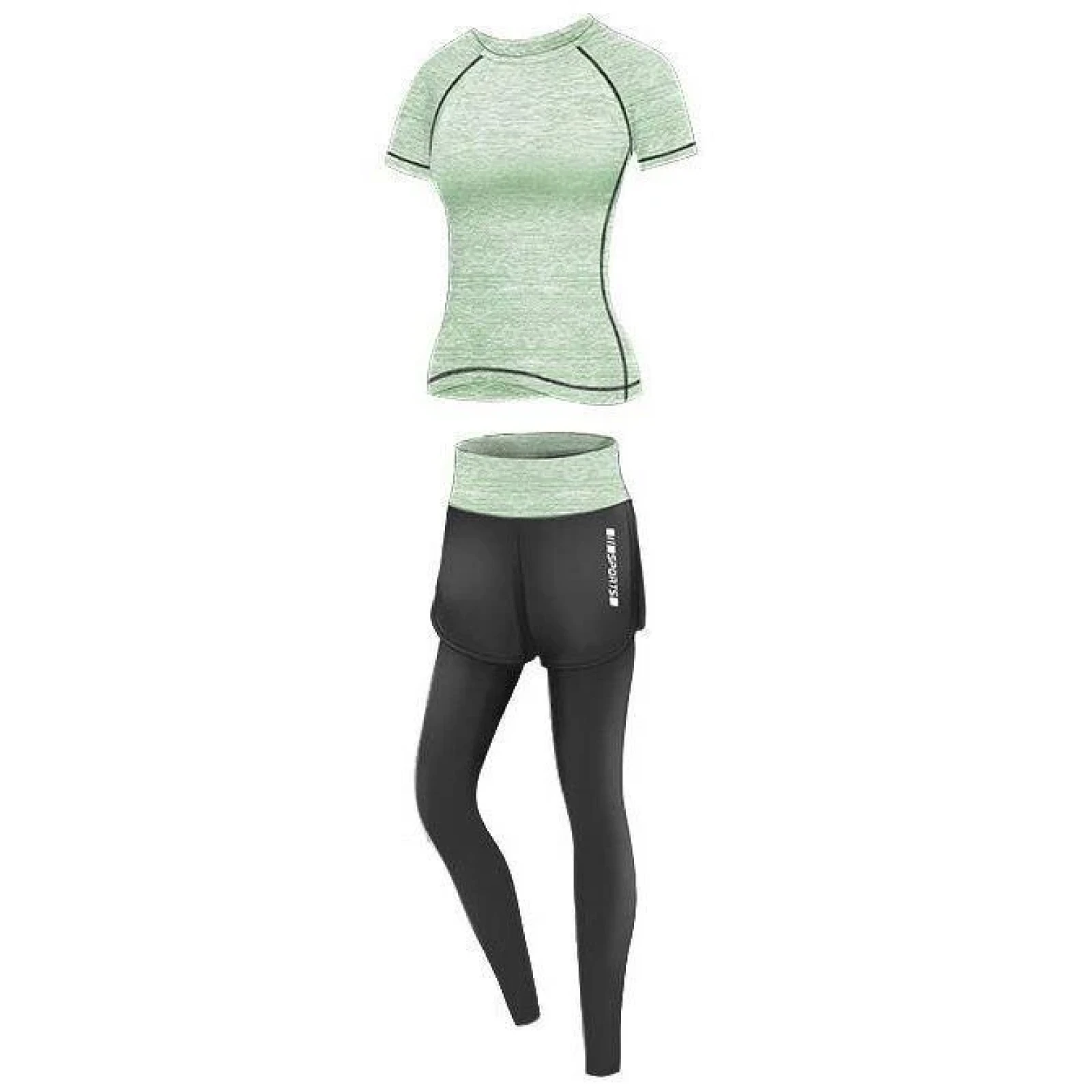 Merco Runner Long 2W fitness set zelená - Velikost: S | Barva: Zelená · záber 1