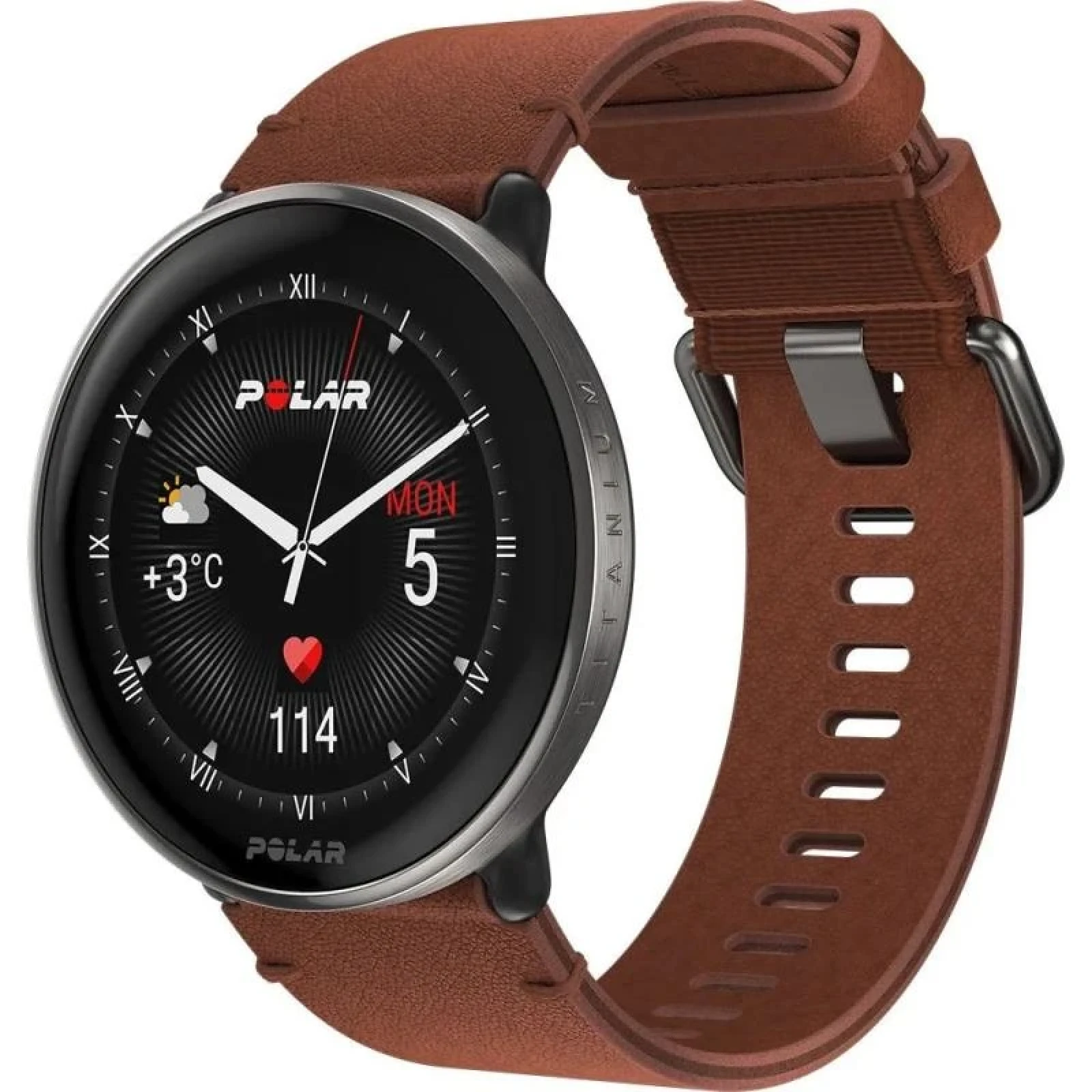 Polar Ignite 3 Titanium, kožený a silikonový řemínek · záber 1
