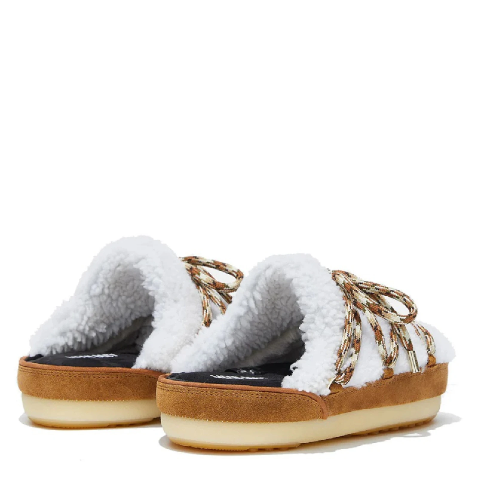 Dámske nízke zimné topánky MOON BOOT MULES SHEARLING, 001 whisky off white · záber 4