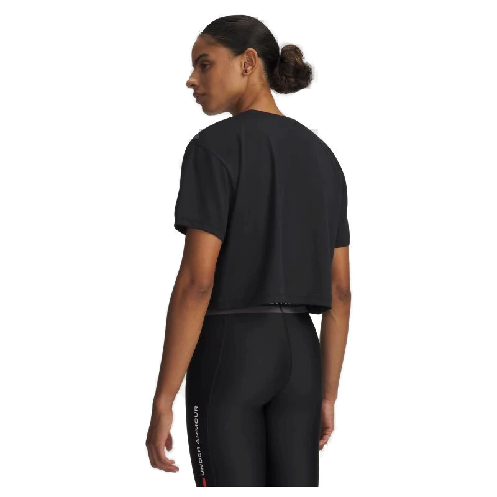 Dámske tréningové tričko s krátkym rukávom UNDER ARMOUR Tech Branded Crop SS-BLK · záber 3