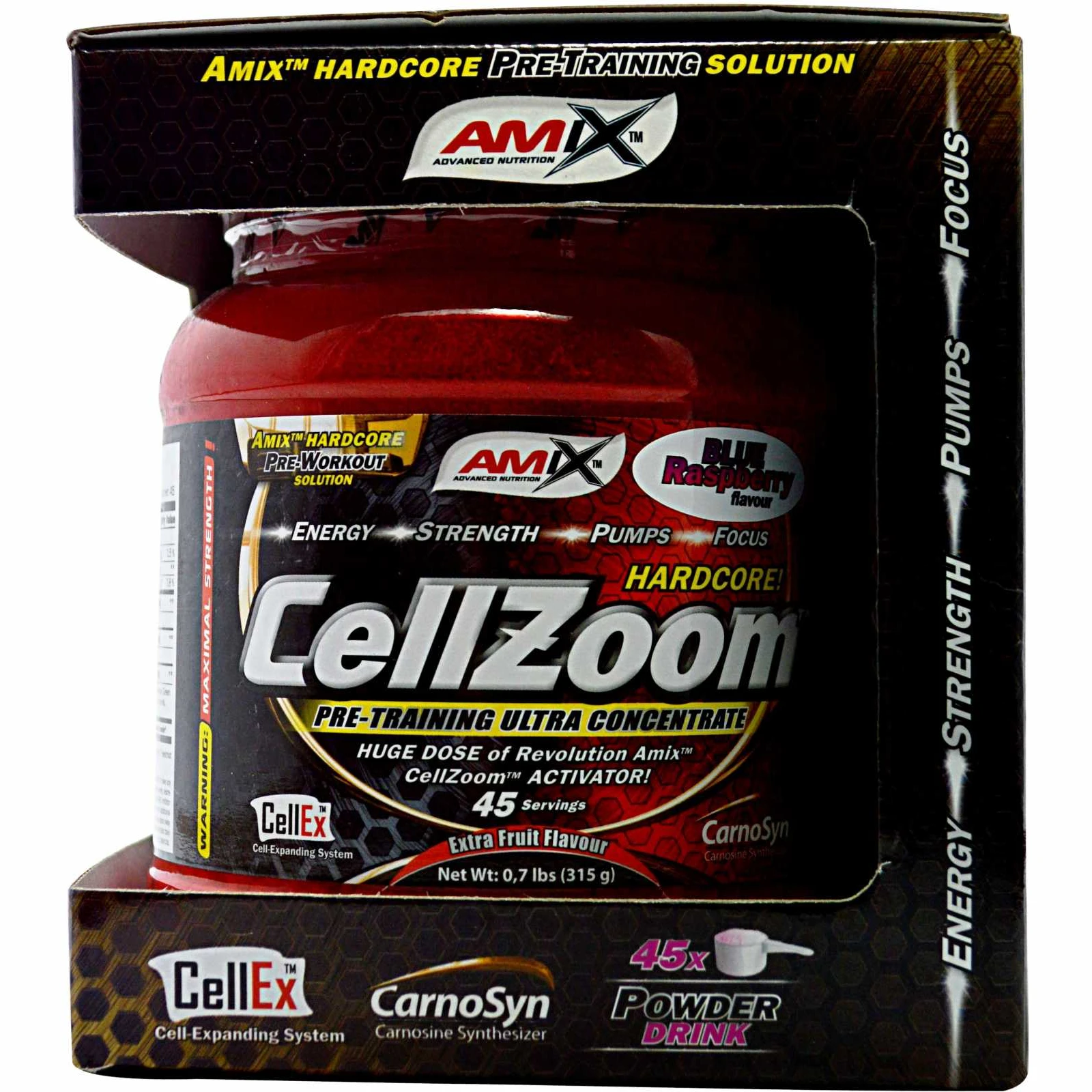 Amix Predvadbeni stimulans CellZoom Hardcore - Okus: Llimona - limeta | Teža: 0,315 g | Pakiranje: 12 · záber 2