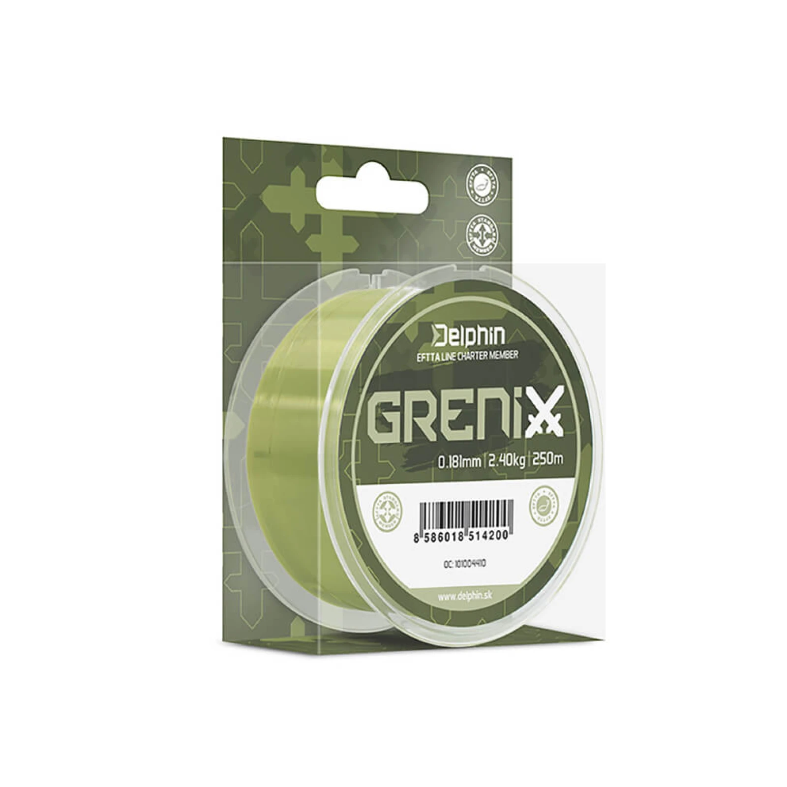 DELPHIN Grenix, zelený priemer 0,181 mm, nosnosť 2,40 kg, balenie 250 m · záber 1