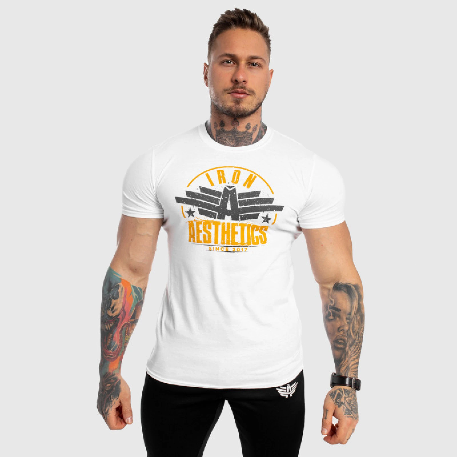 Pánske fitness tričko Iron Aesthetics Force, biele · záber 1