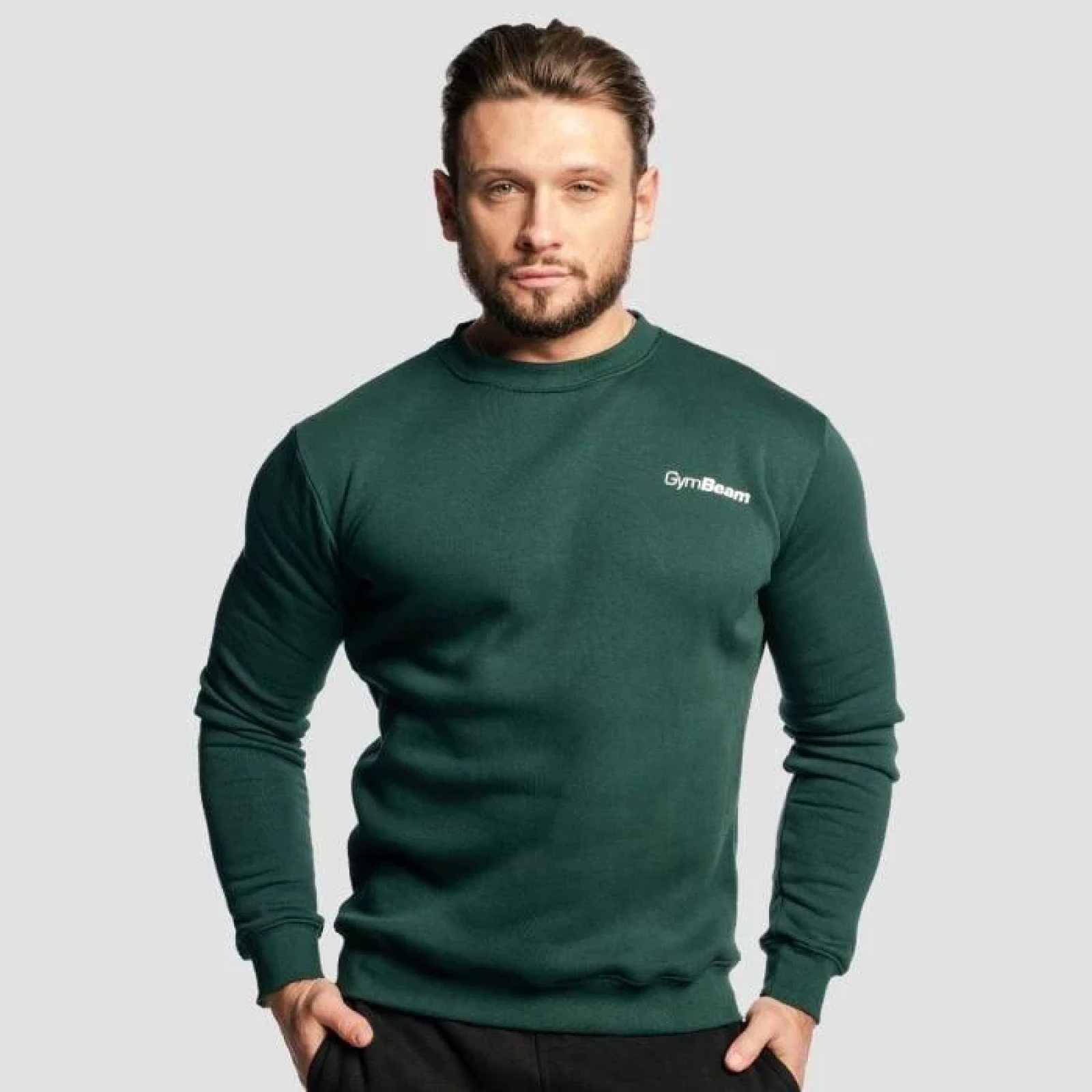 GymBeam Mikina Basic Jumper Pine - Velikost: S | Barva: zelená | Hmotnost: 0,382 kg | Balení: 25 · záber 6