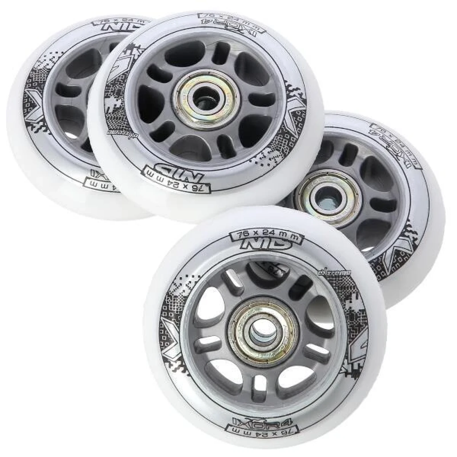 Nils Sestava bílých PU koleček 76x24 + ložiska ABEC7 EXTREME · záber 1