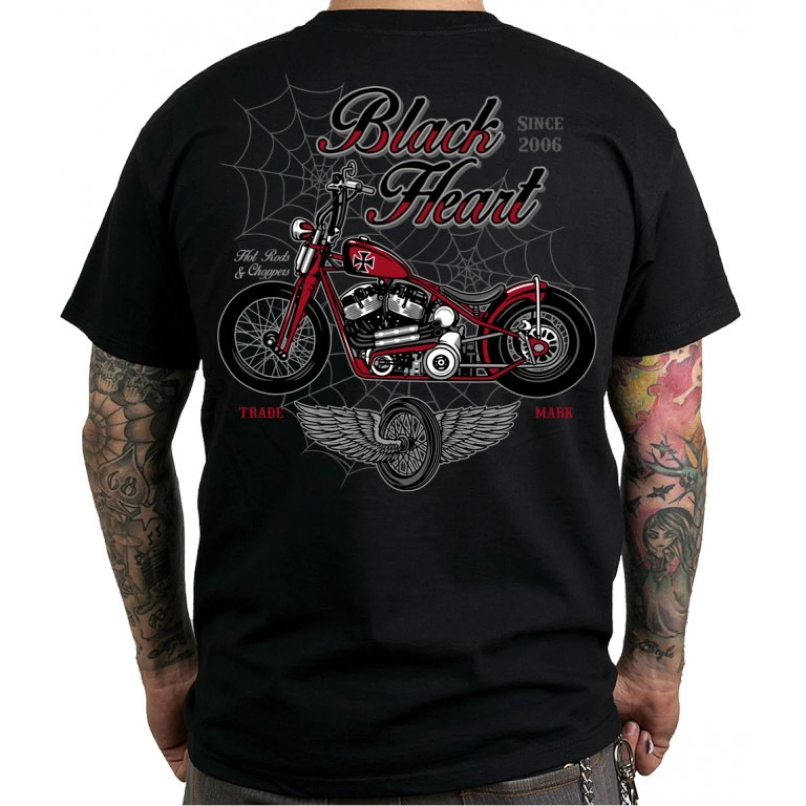 BLACK HEART Red Baron Chopper triko čierna - M · záber 1