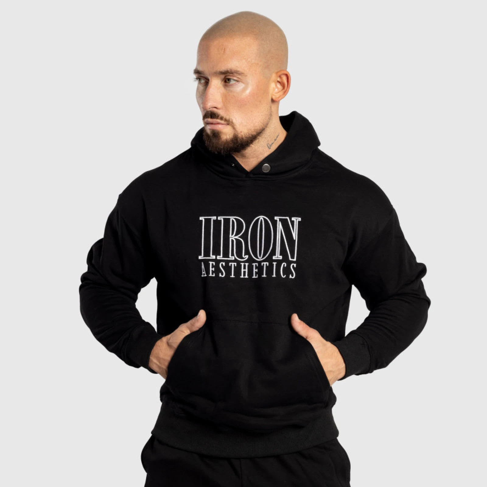 Pánska mikina Iron Aesthetics Swaggie, čierna · záber 2