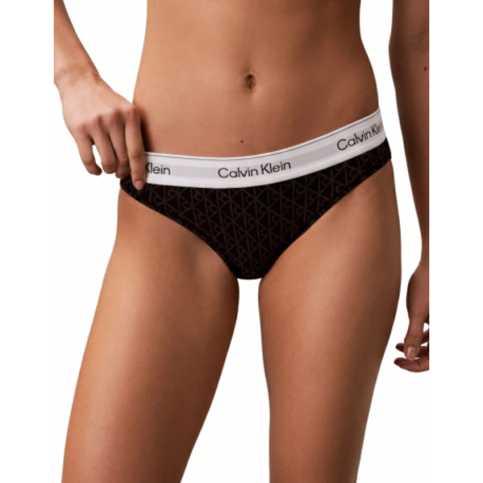 Dámske nohavičky CALVIN KLEIN Bikini Briefs Icon Cotton Modal seamless emblem black ashford gray · záber 1