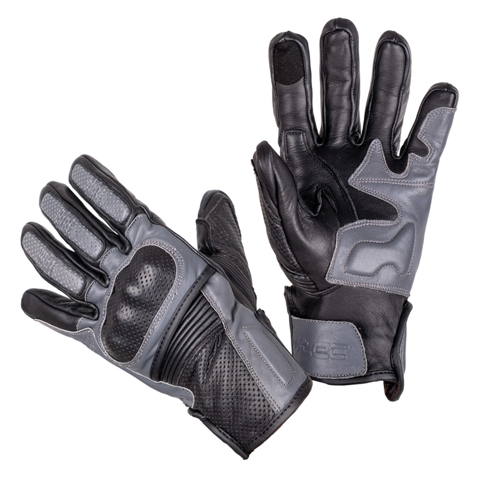 Kožené moto rukavice W-TEC Boldron Farba čierno-šedá, · záber 1