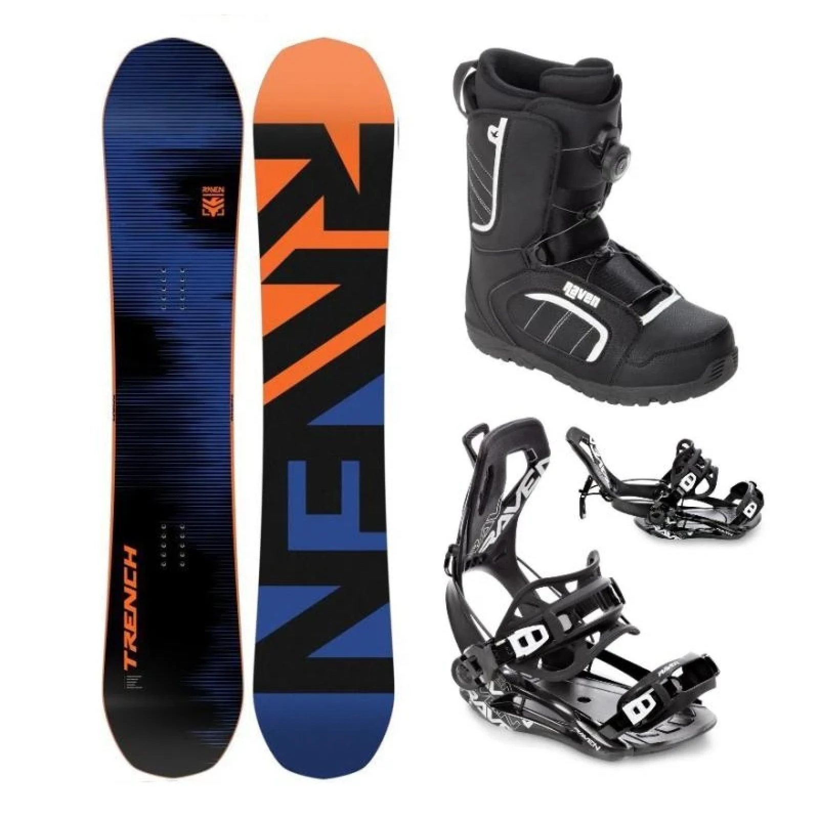 Raven Trench Carbon snowboard + Raven Fastec FT360 black vázání + Raven Target ATOP obuv · záber 1