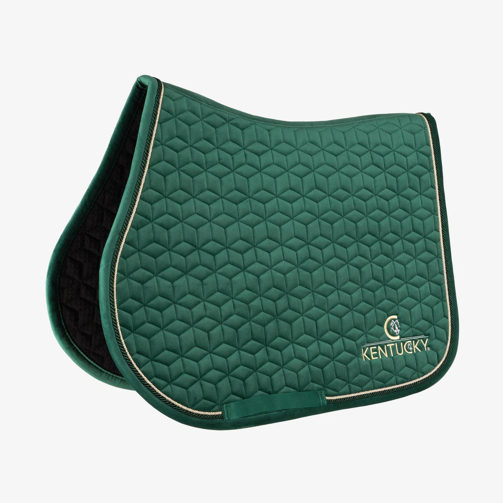 KENTUCKY HORSEWEAR KENTUCKY HORSEWEAR Velvet jazdecká plstenka po sedlo zelená FS · záber 1