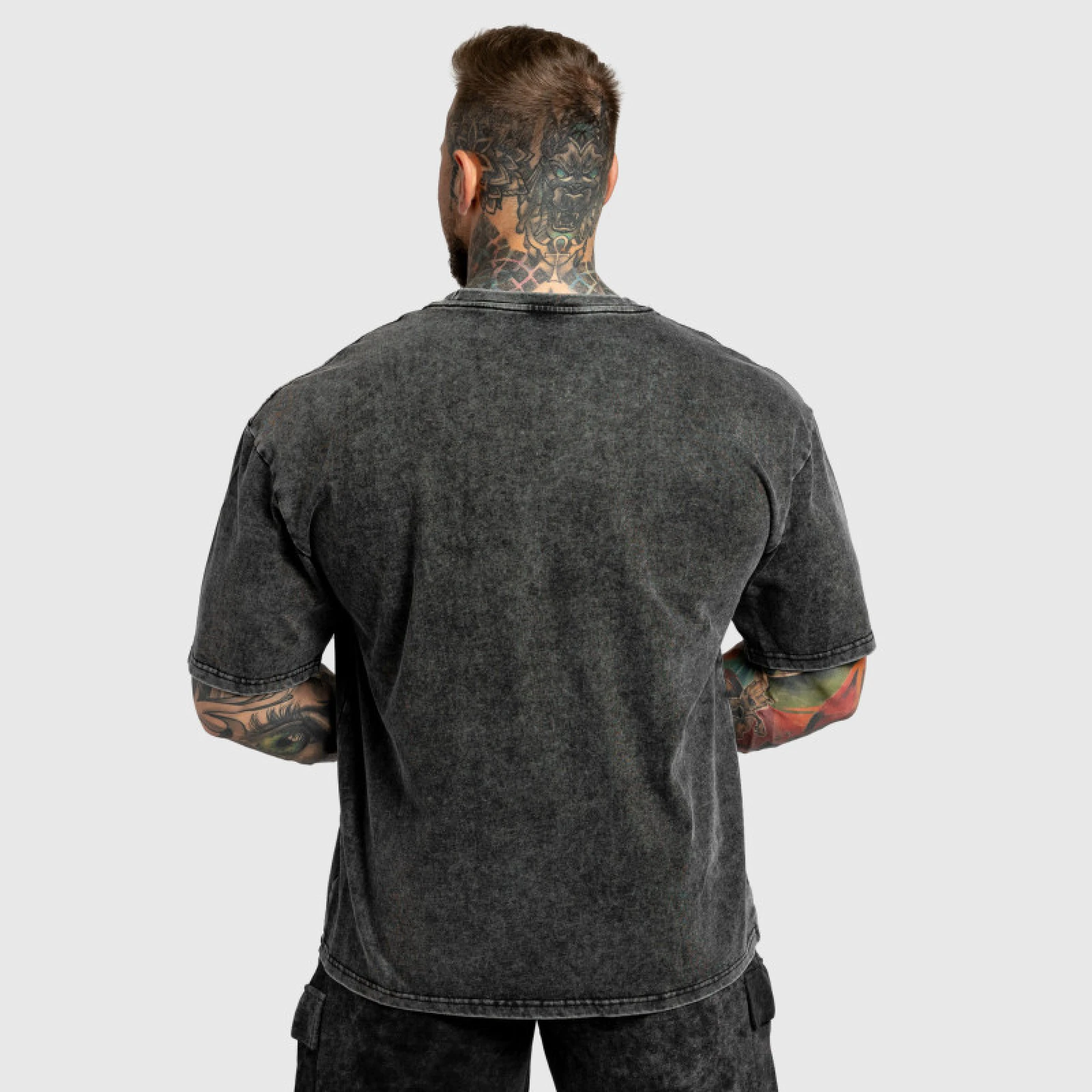 Oversized tričko Iron Aesthetics Heritage, washed black · záber 4
