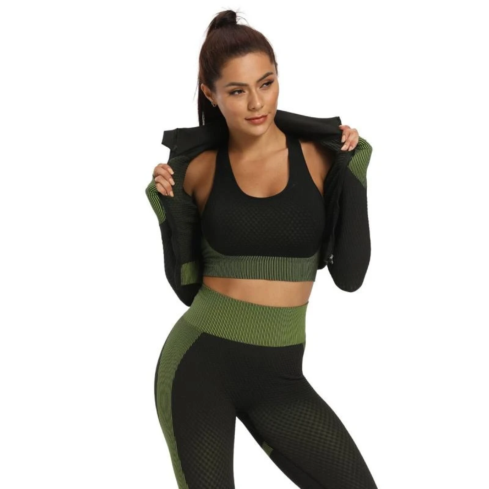 Merco Yoga Sense fitness set dámský sv.zelená - Velikost: S | Barva: Zelená · záber 1