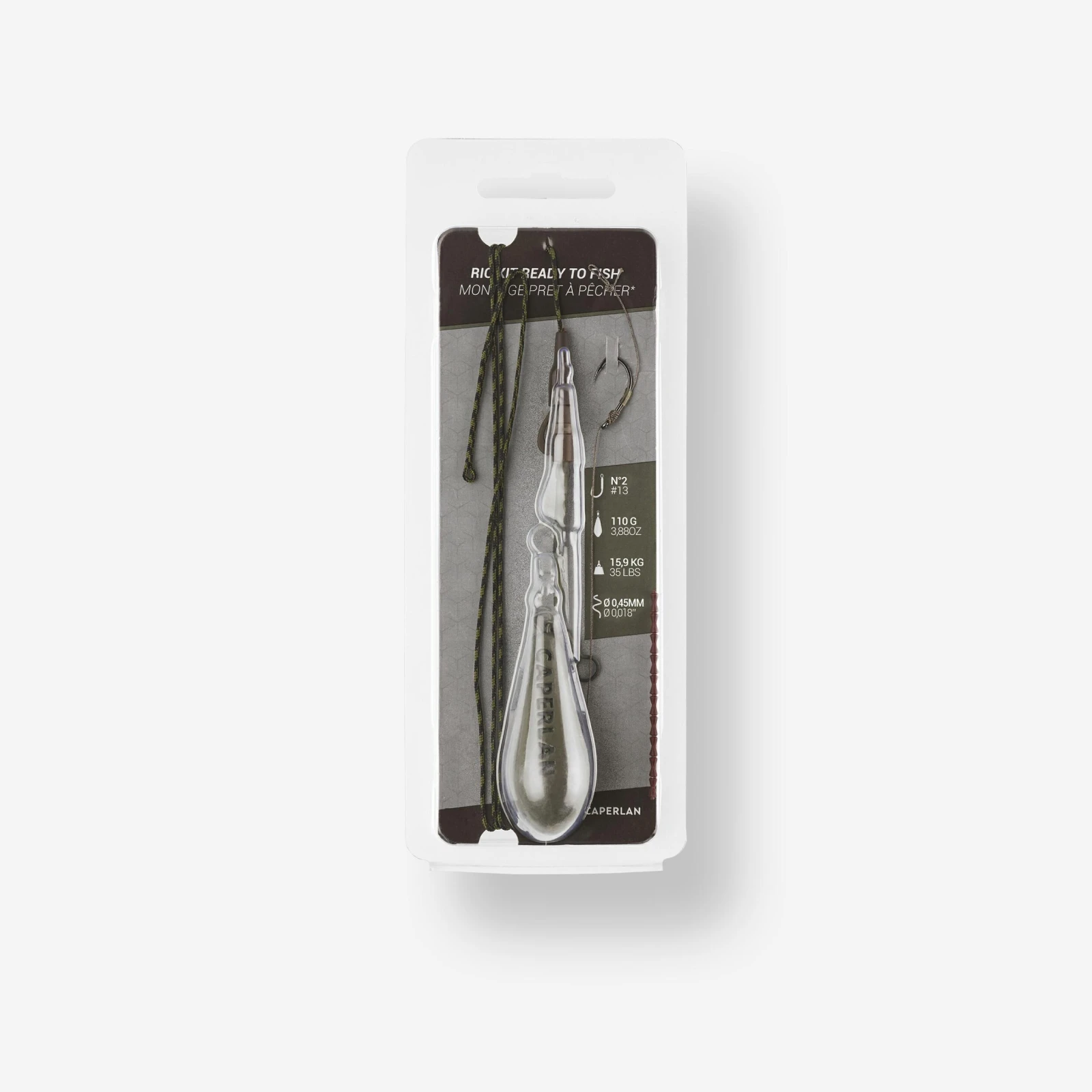CAPERLAN Montáž Rig Clip Ready to Fish 110 g H2 na lov kaprov bez · záber 1