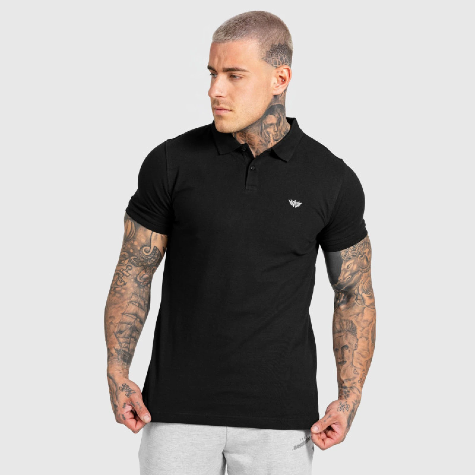 Pánske polo tričko Iron Aesthetics Smart, čierne · záber 4