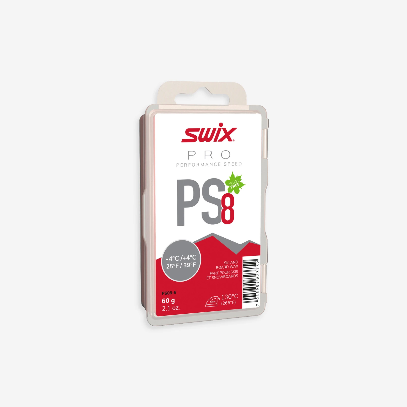 SWIX Sklzový vosk na bežecké lyže PS8 Červený -4 °C/+ 4 °C 60 g 60 g · záber 1
