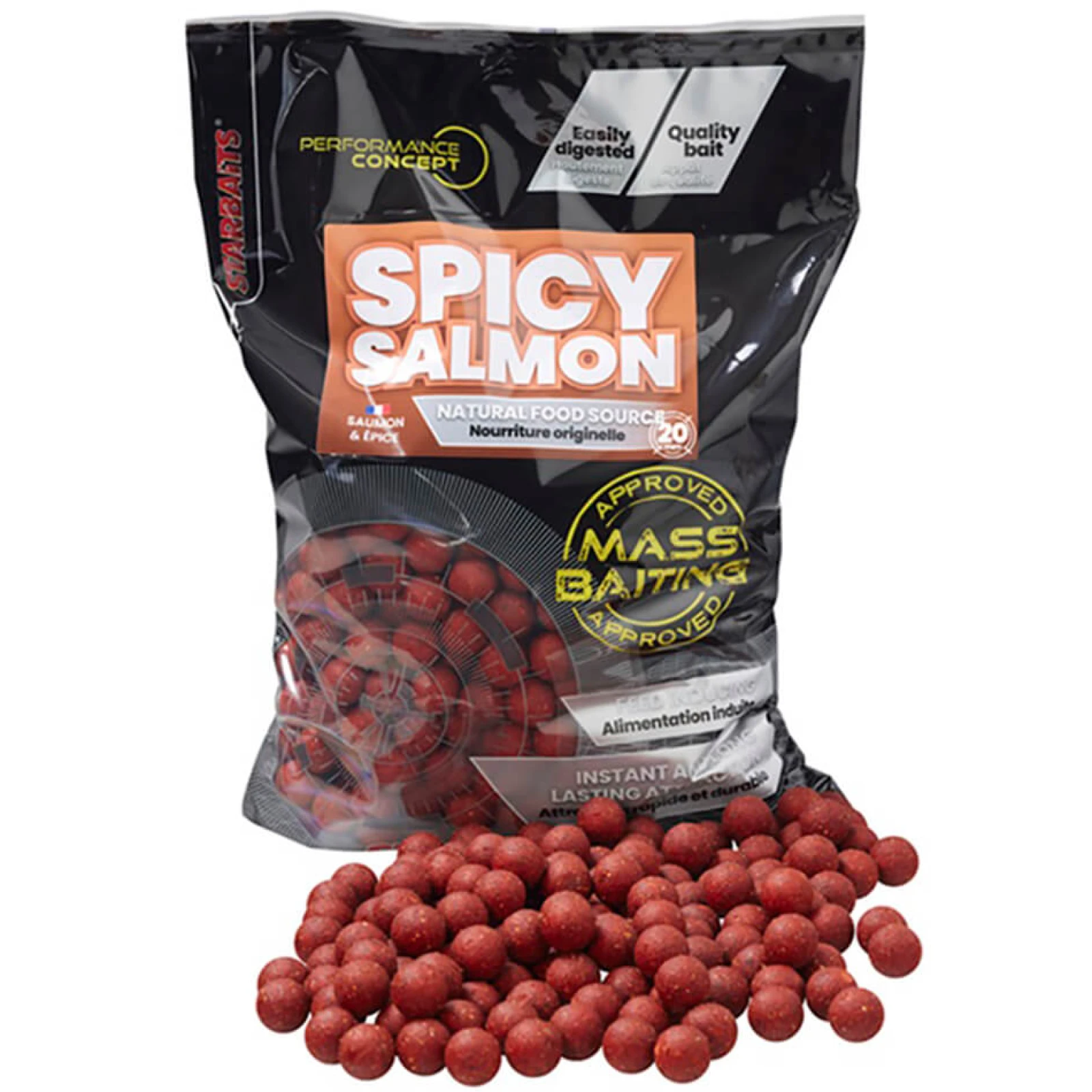 STARBAITS Mass Baiting Spicy Salmon priemer 14 mm · záber 1