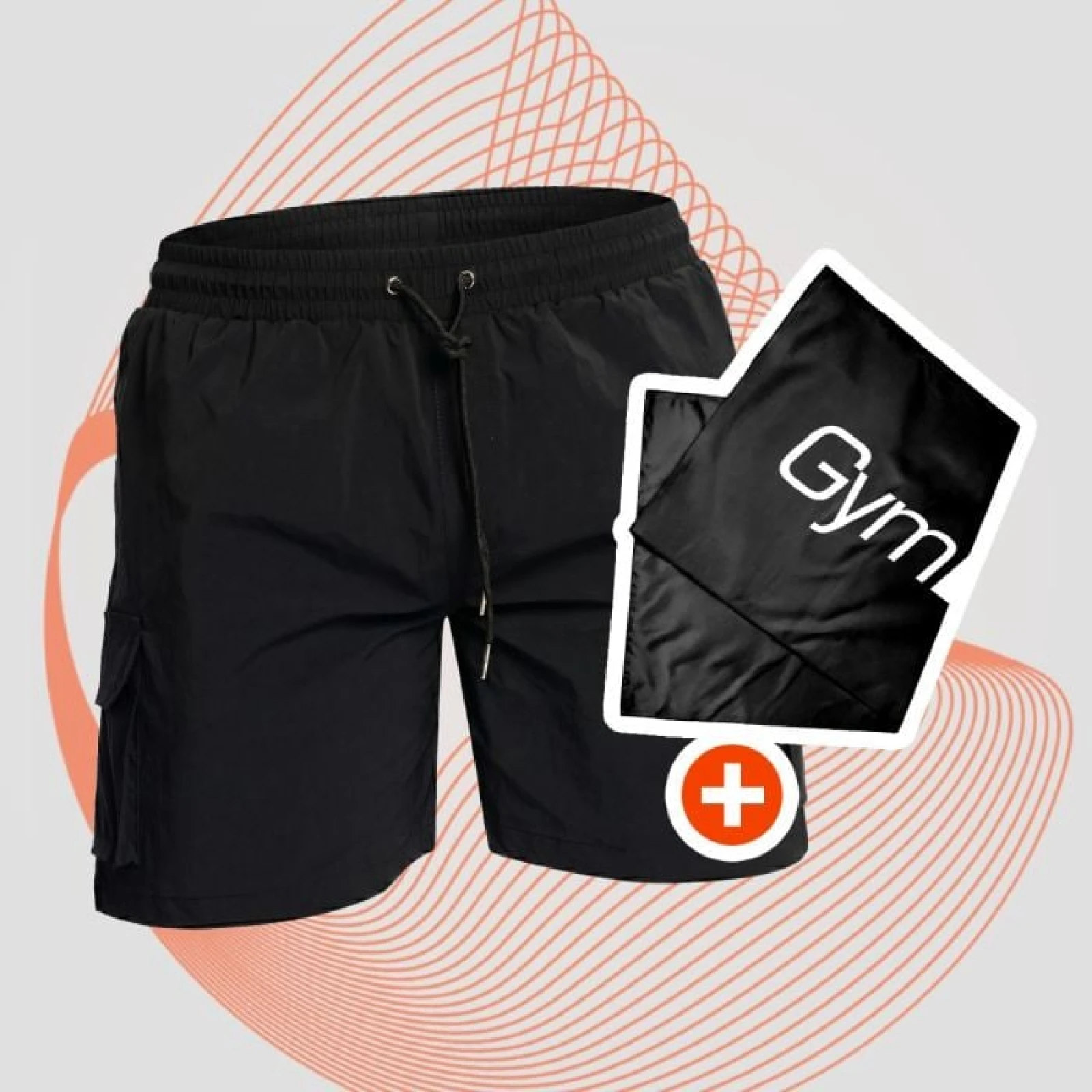 Мъжки бански Cargo Black - GymBeam - Размер: S | Тегло: 0,12 g · záber 1