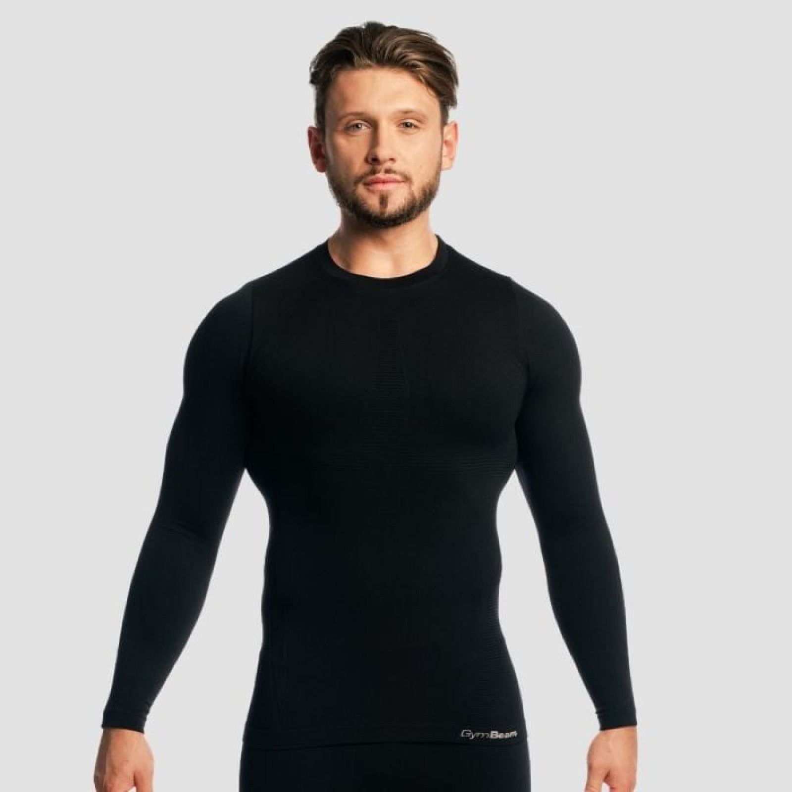 GymBeam Tričko s dlhým rukávom Fuse Black S · záber 1