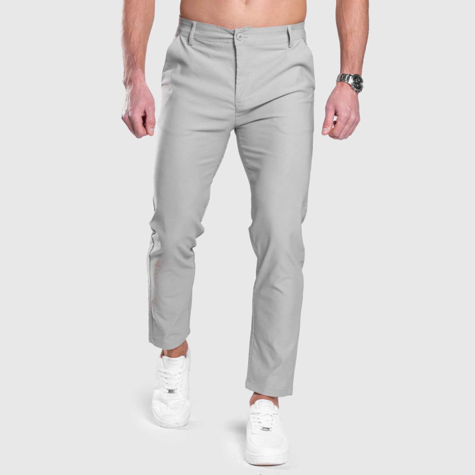 Strečové nohavice Iron Aesthetics Classy, sivé · záber 5