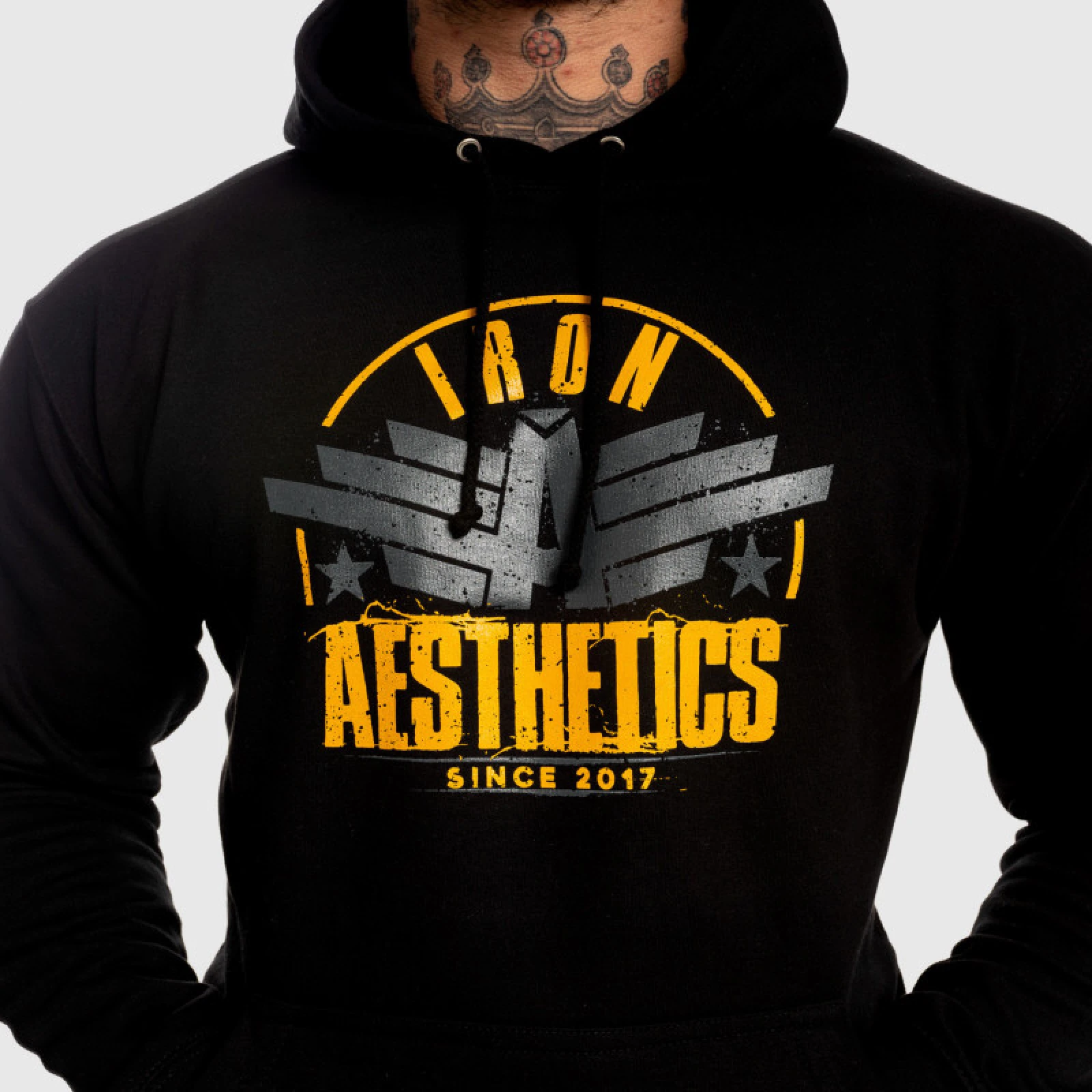 Fitness mikina bez zipsu Iron Aesthetics Force, sivá · záber 5