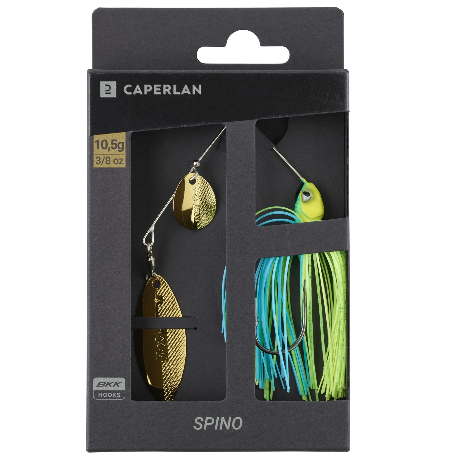 CAPERLAN Nástraha spinnerbait Spino 10,5 g modrá/žltozelená bez · záber 2