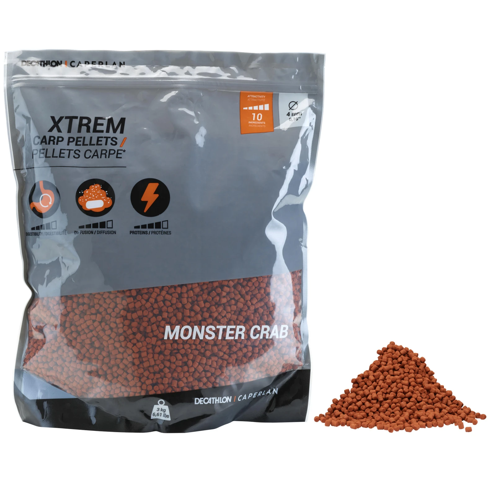 CAPERLAN Pelety na lov kaprov Xtrem Carp Pellets 3 kg 4 mm Monstercrab 5 kg · záber 1