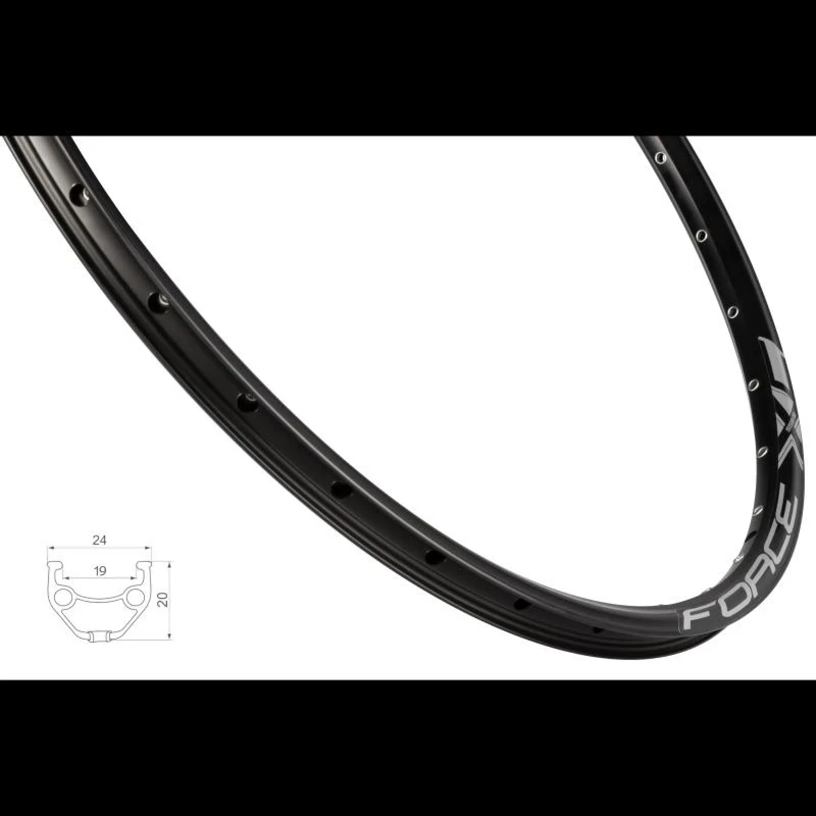 Force Ráfek XC BASIC DISC 559x19, 32děr, černý · záber 1
