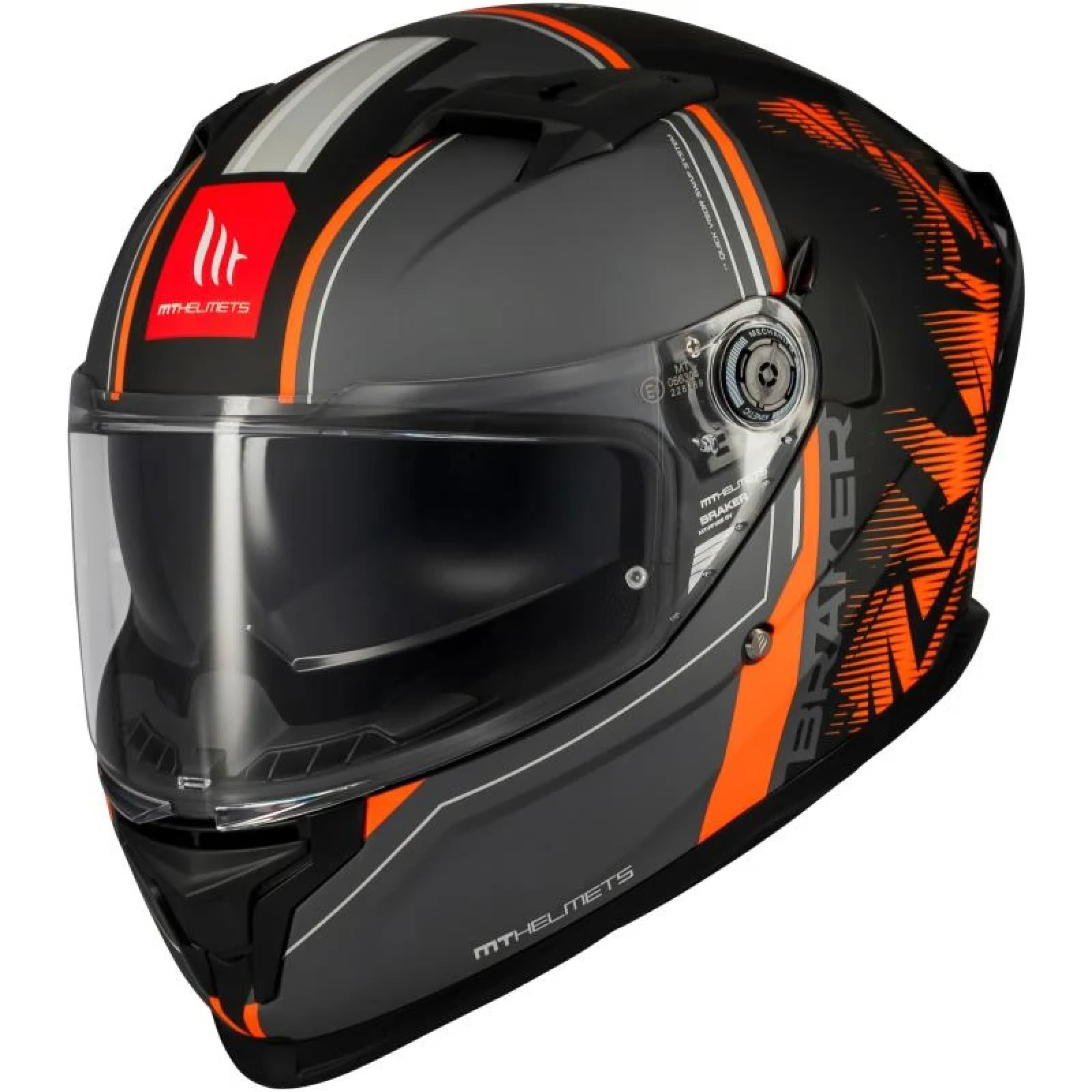MT Helmets Braker SV Charm matná černo-oranžová - Velikost: 53-54 | Barva: Čierna · záber 1