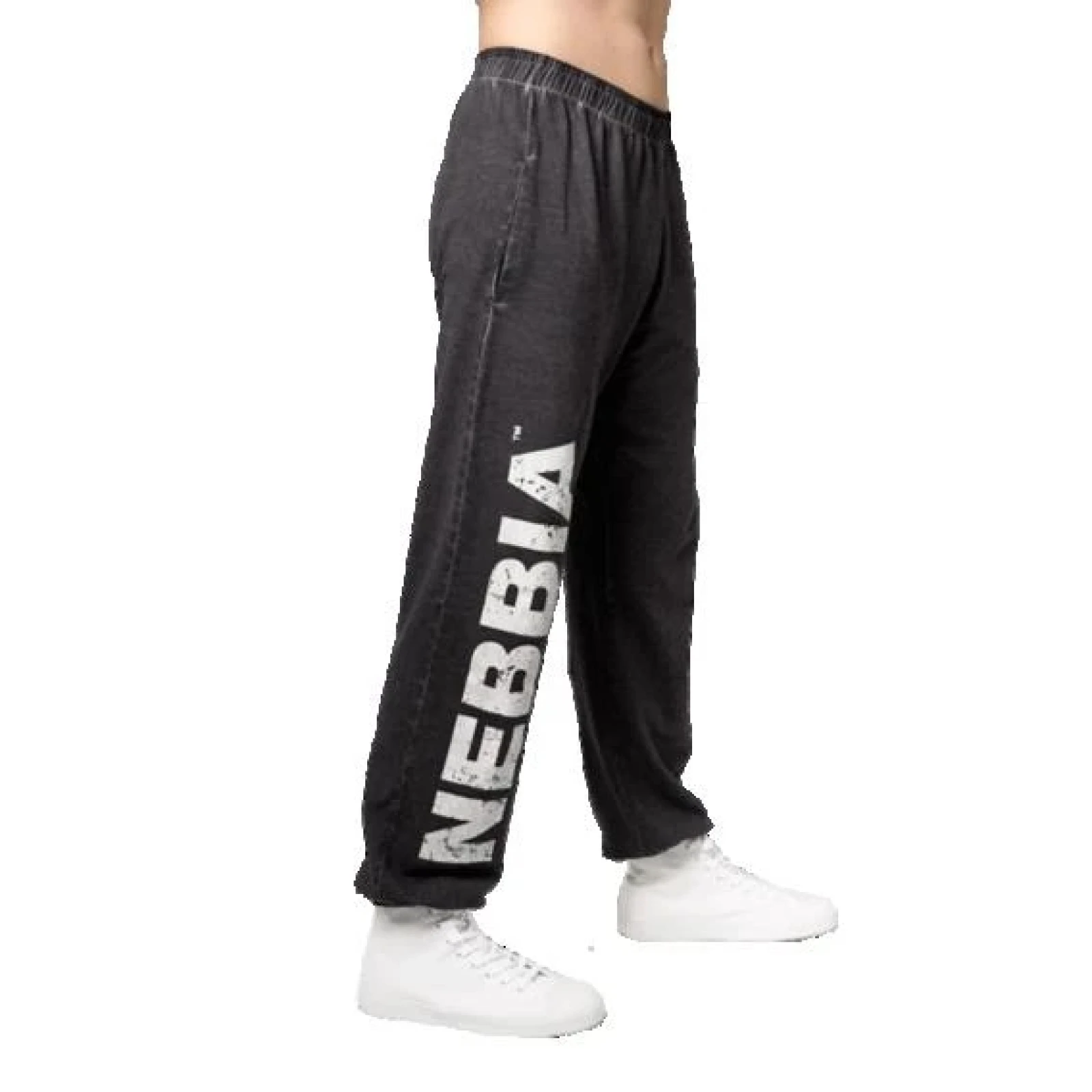 Nebbia Washed-off volné baggy tepláky s kapsami GYM BRO 373 - Velikost: XXL | Barva: Čierna · záber 1