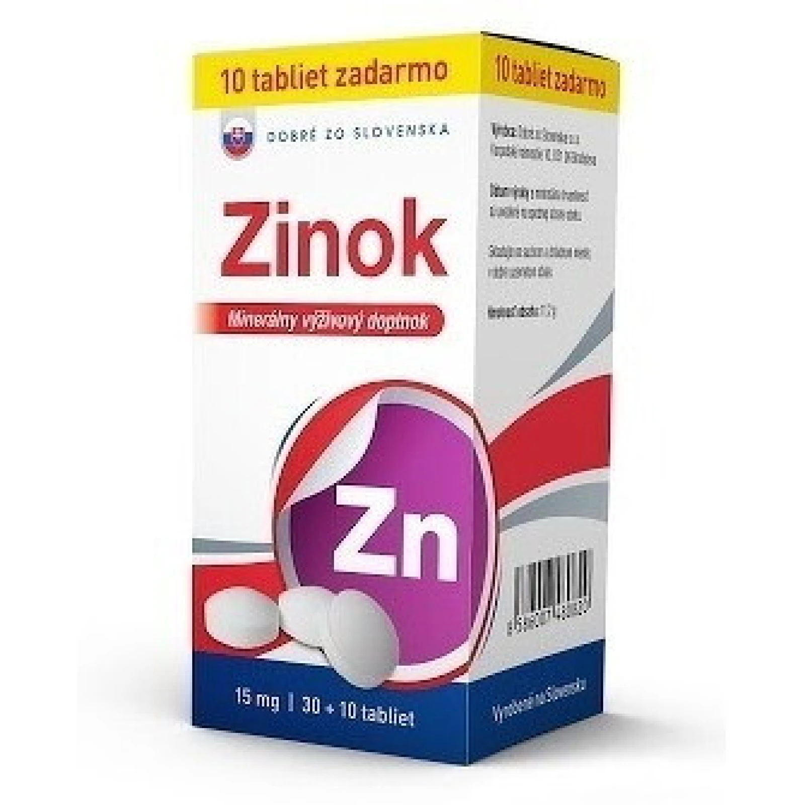 DOBRÉ ZO SLOVENSKA Zinok 15 mg 30 + 10 tabliet ZADARMO · záber 1