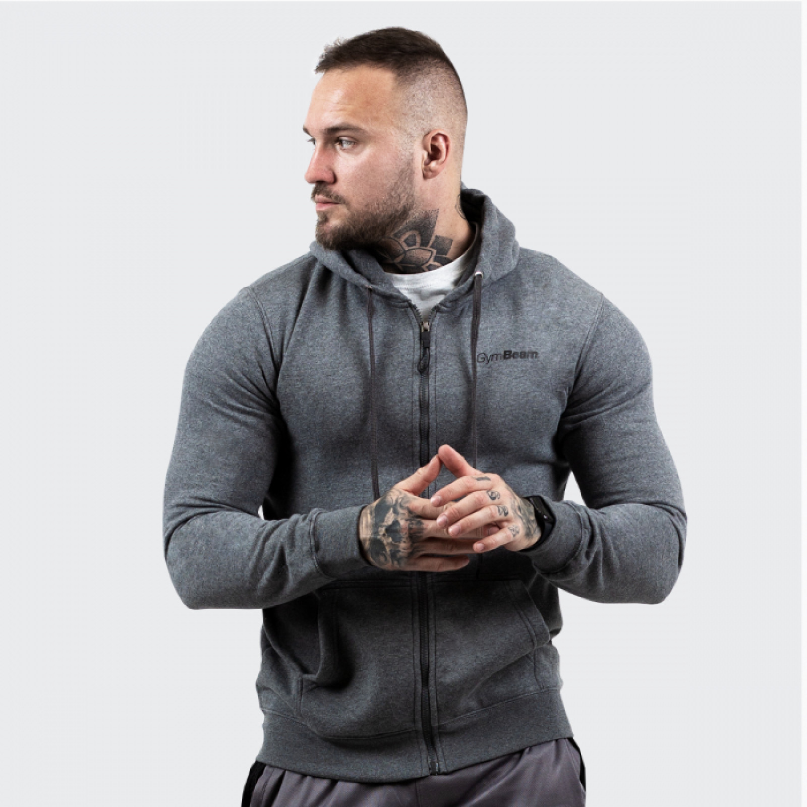 GymBeam Mikina Zipper Hoodie Grey Black L · záber 1