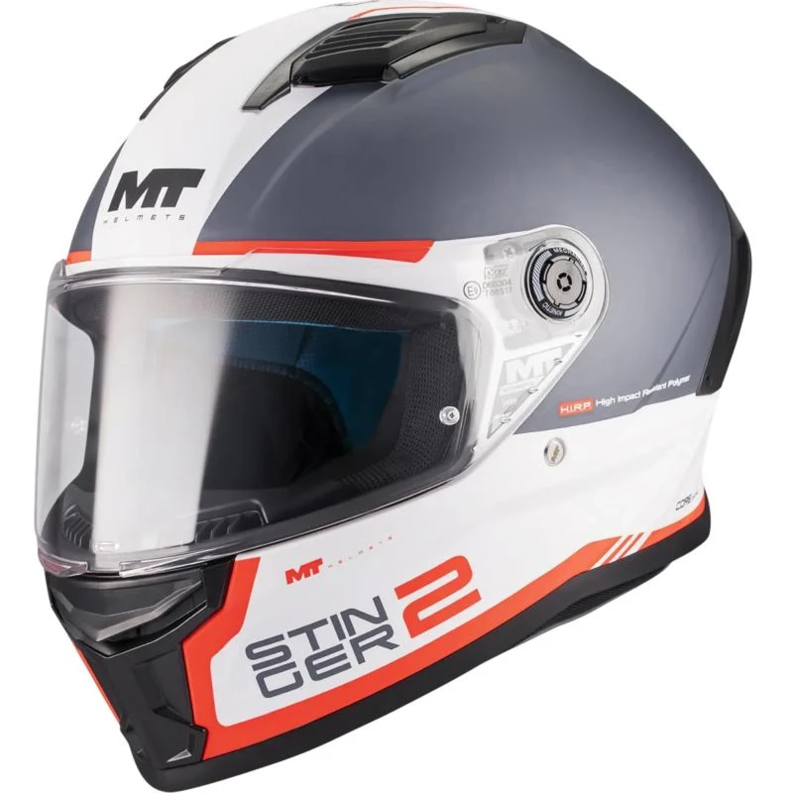 MT Helmets Stinger 2 Core A5 matná modro-bílo-červená - Velikost: 55-56 | Barva: Biela · záber 1