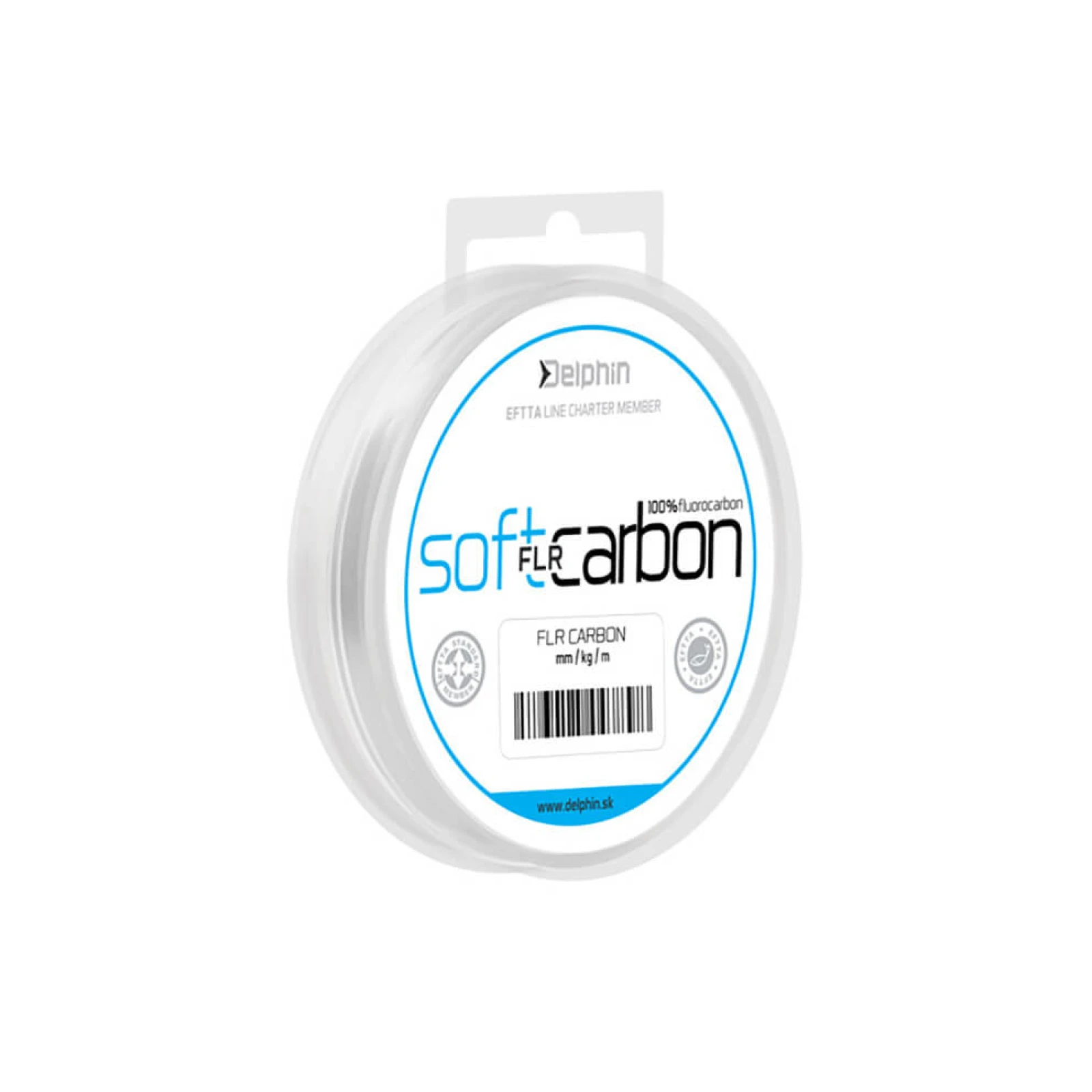 DELPHIN Soft FLR Carbon 100% Fluorokarbón transp priemer 0,369 mm, nosnosť 8,69 kg, balenie 20 m · záber 1