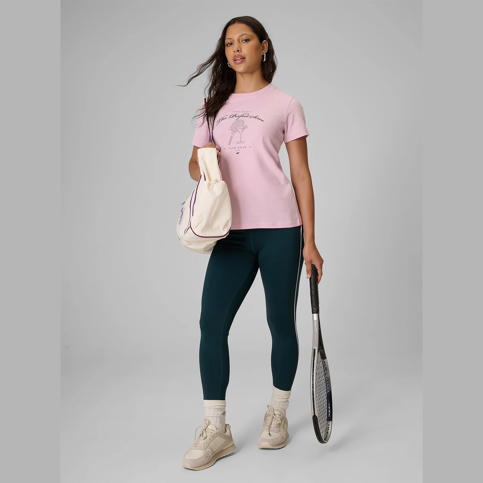 T-shirt regular s potlačou dámsky - ružový · záber 4