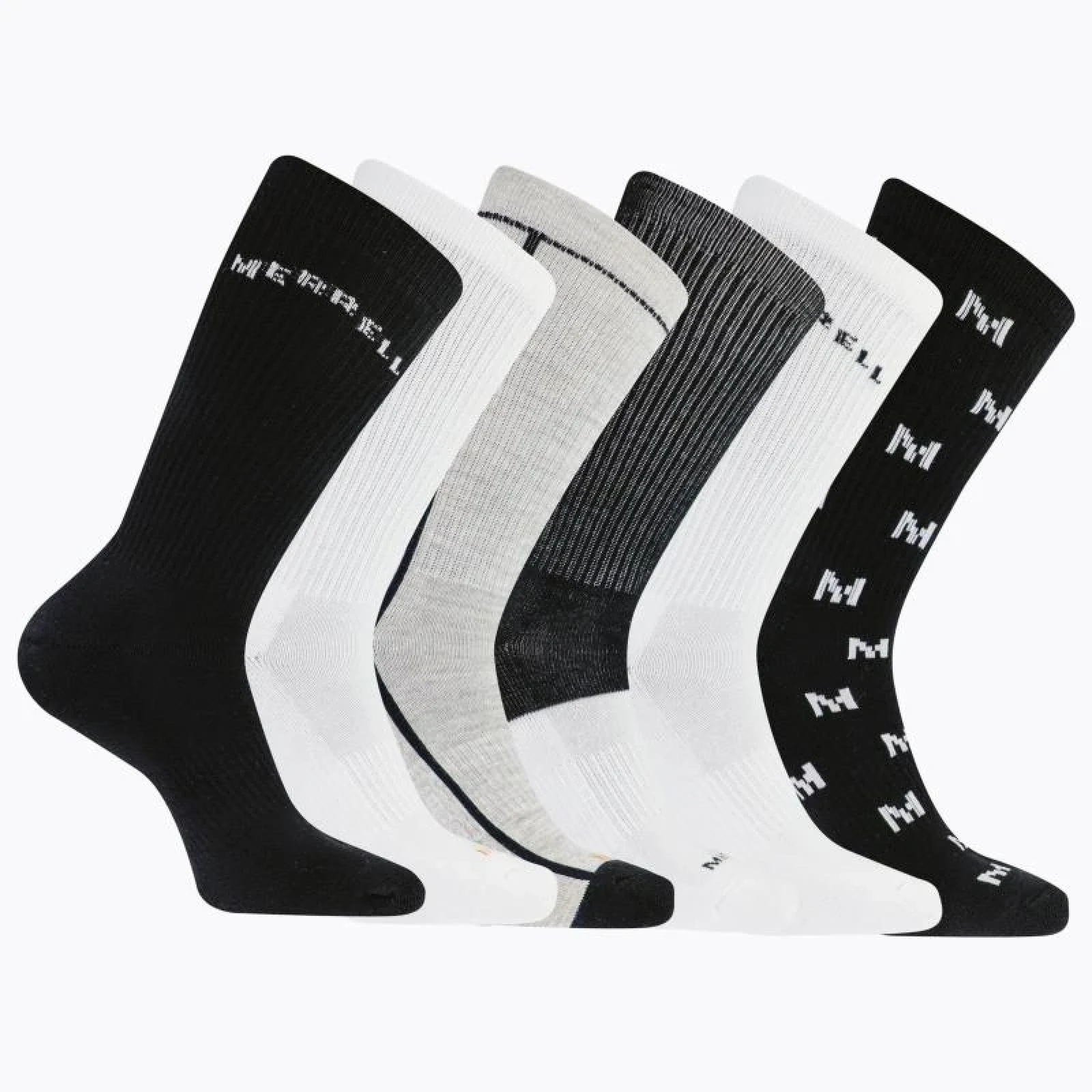 Merrell Ponožky Mea33694c6b2 Bkast Recycled Cushion Crew (6 Packs) Black Assorted - Velikost: 35-39 | Barva: Čierna · záber 1