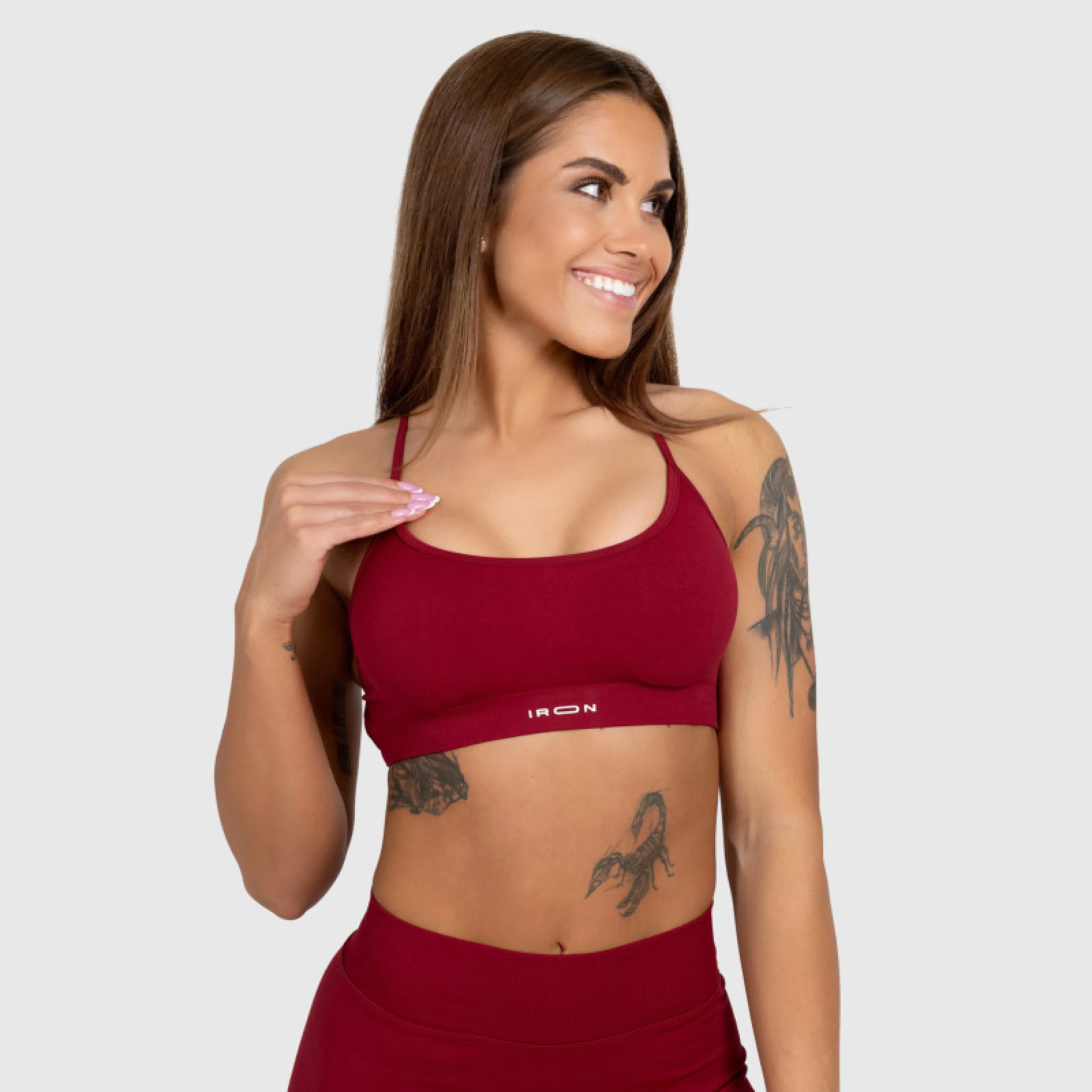 Športová podprsenka Iron Aesthetics Shape, bordová · záber 2