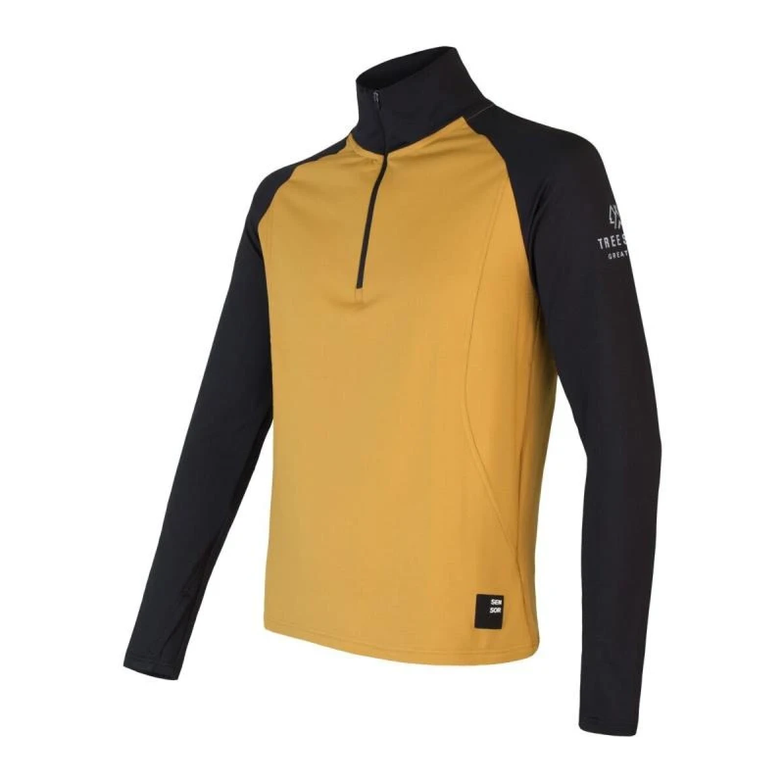 Sensor Coolmax Thermo mustard/černá pánská mikina se zipem - Velikost: L | Barva: Čierna · záber 1