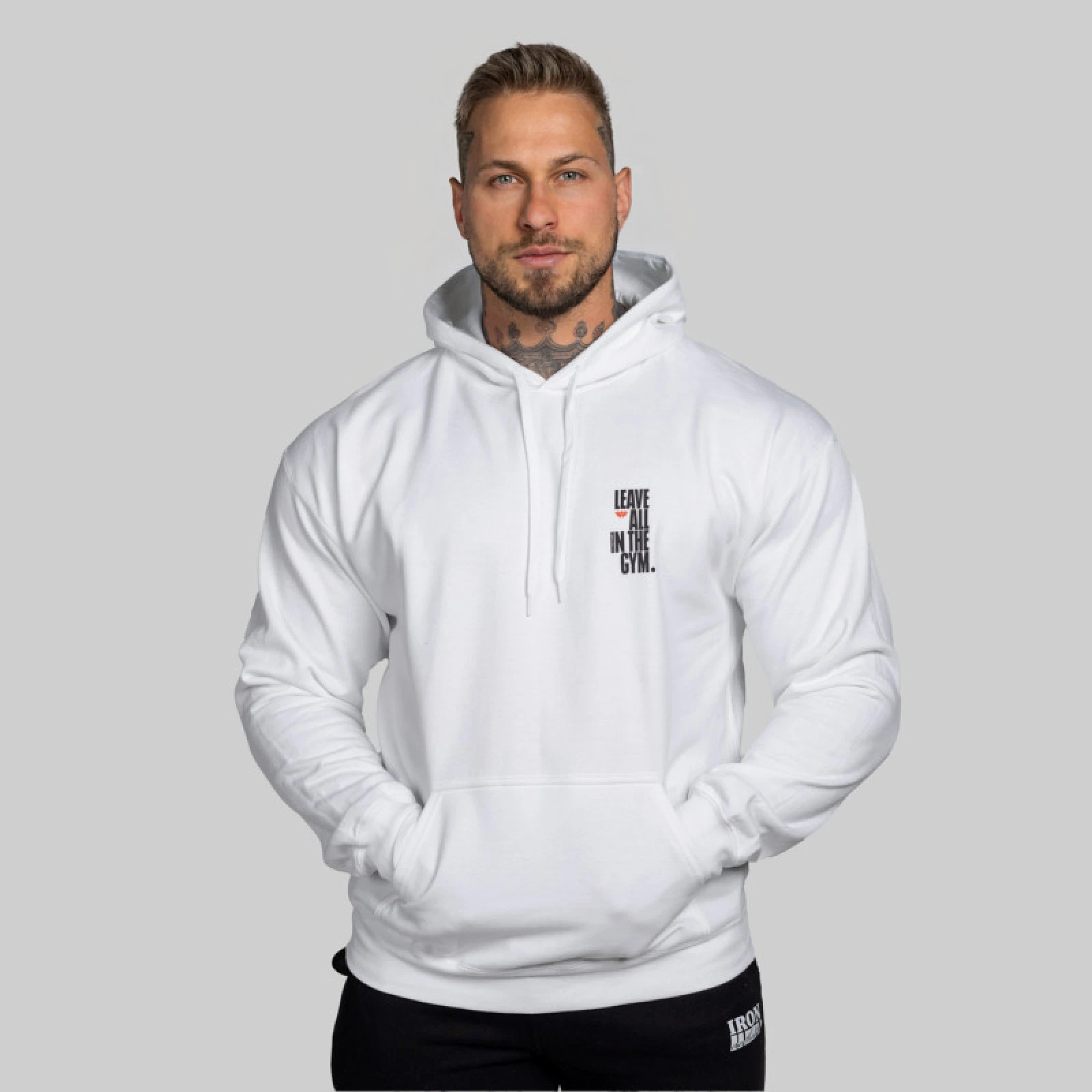 Pánska fitness mikina Iron Aesthetics Motive, biela · záber 4