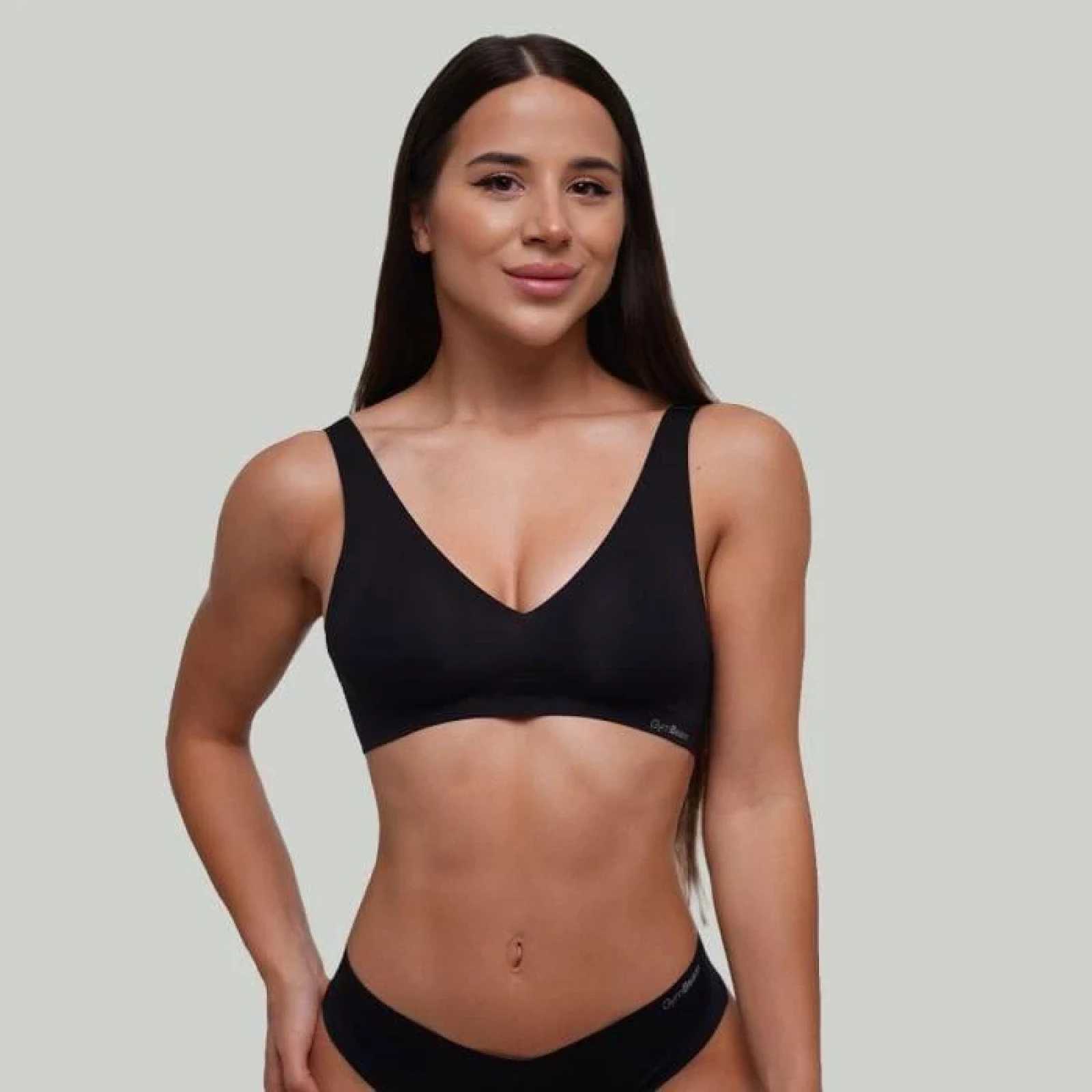GymBeam Bezešvá podprsenka Black - Velikost: XL | Barva: čierna · záber 1