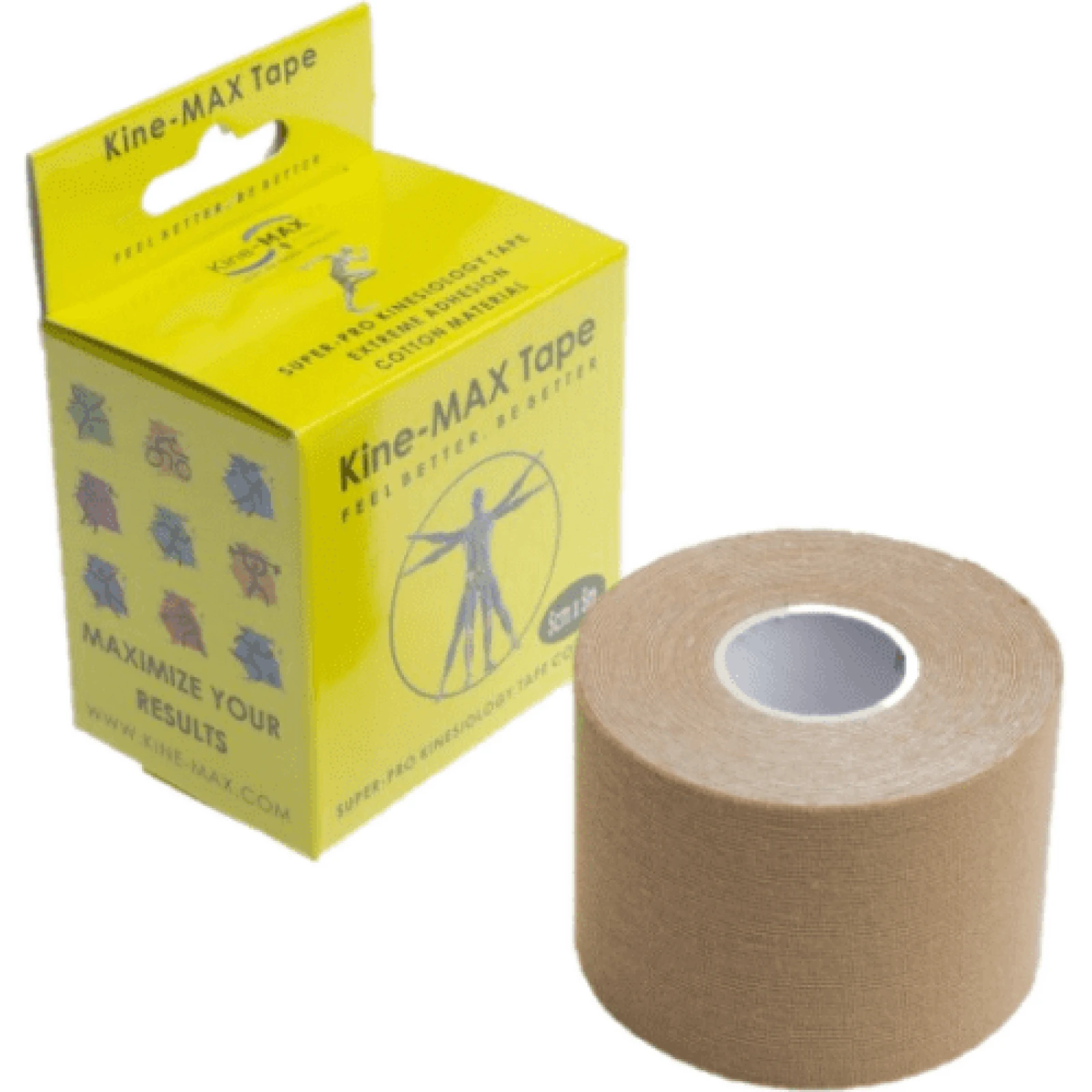 KINE-MAX Super-Pro cotton kinesiology tape bežová 5 cm x 5 m 1 kus · záber 1